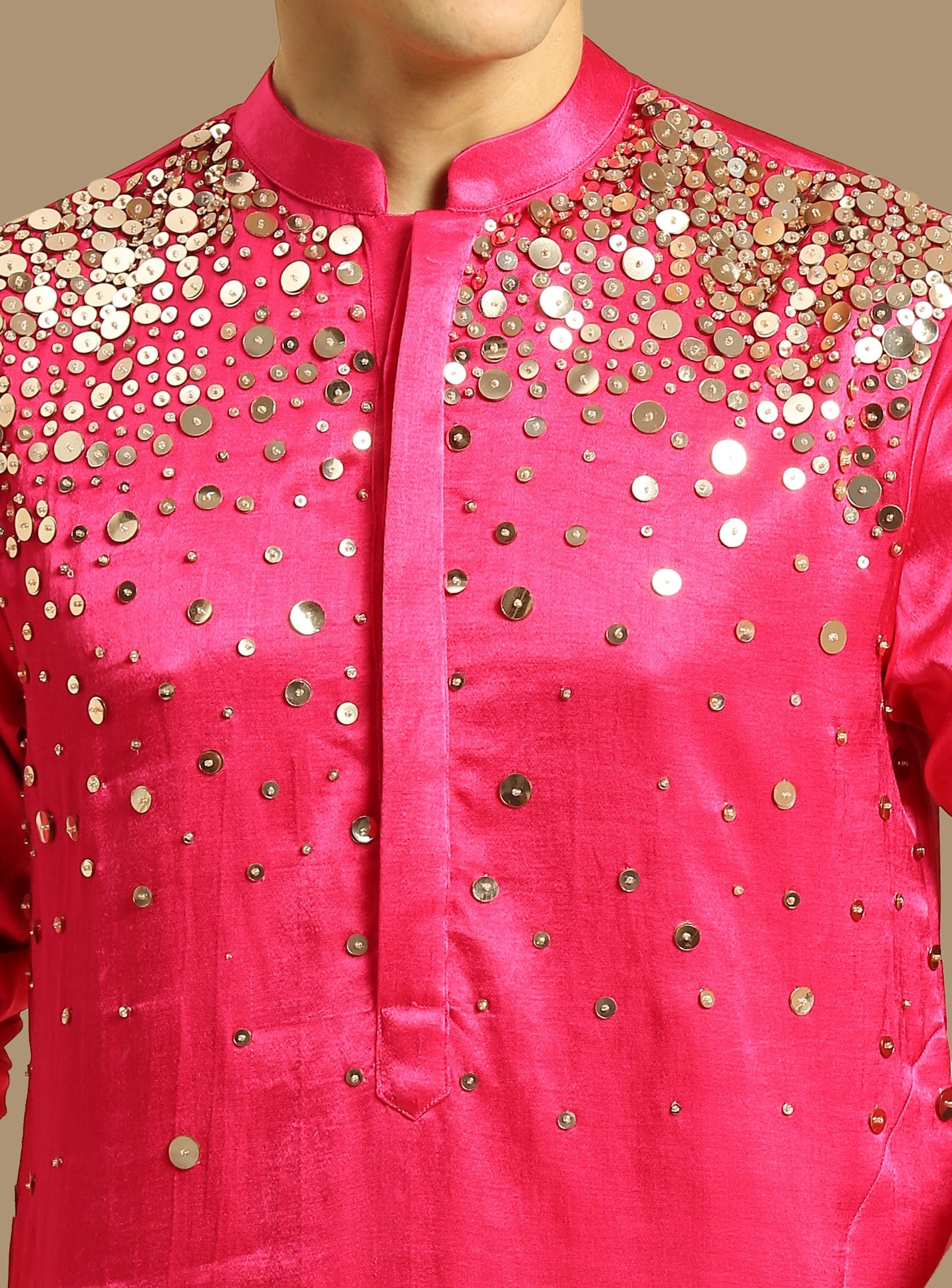 HOT PINK EMBROIDERED KURTA WITH PANT