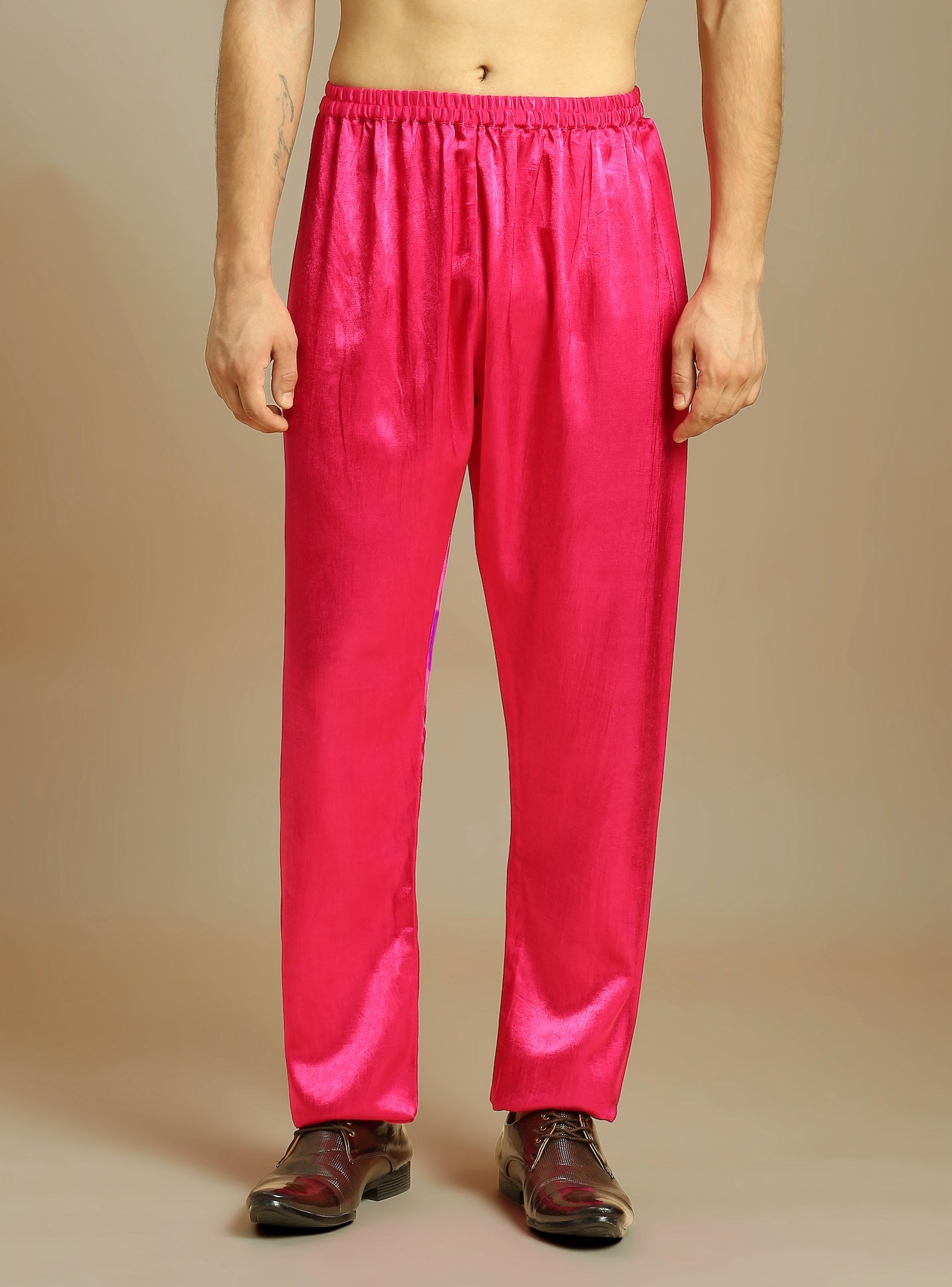 HOT PINK EMBROIDERED KURTA WITH PANT