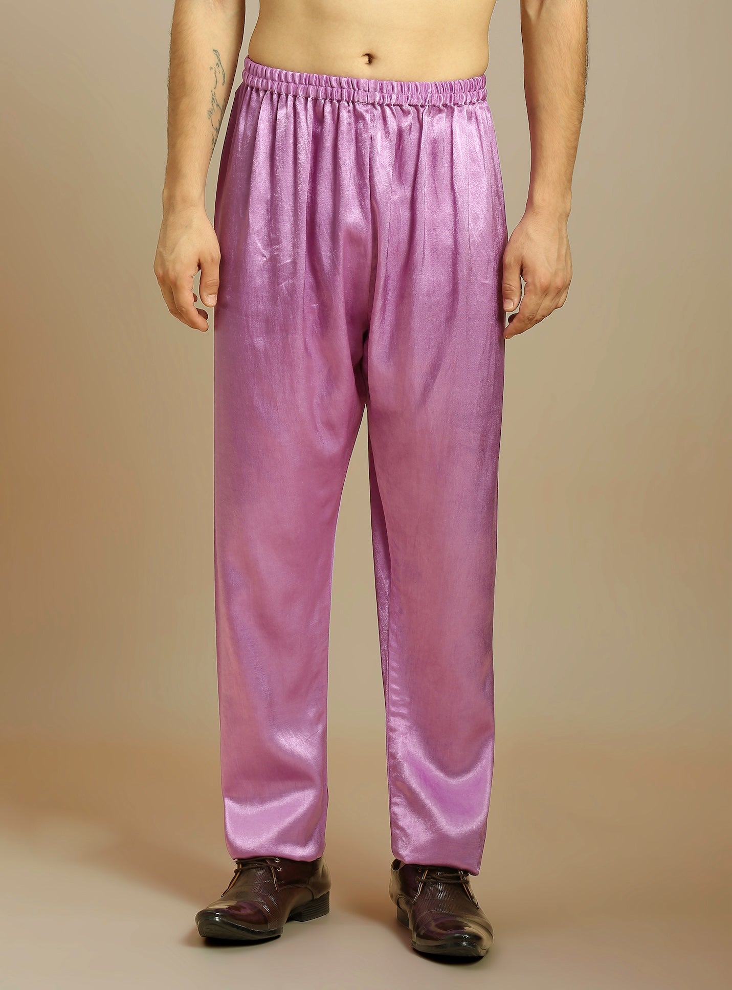 PURPLE KURTA WITH PANT WITH OMBRE DUPATTA