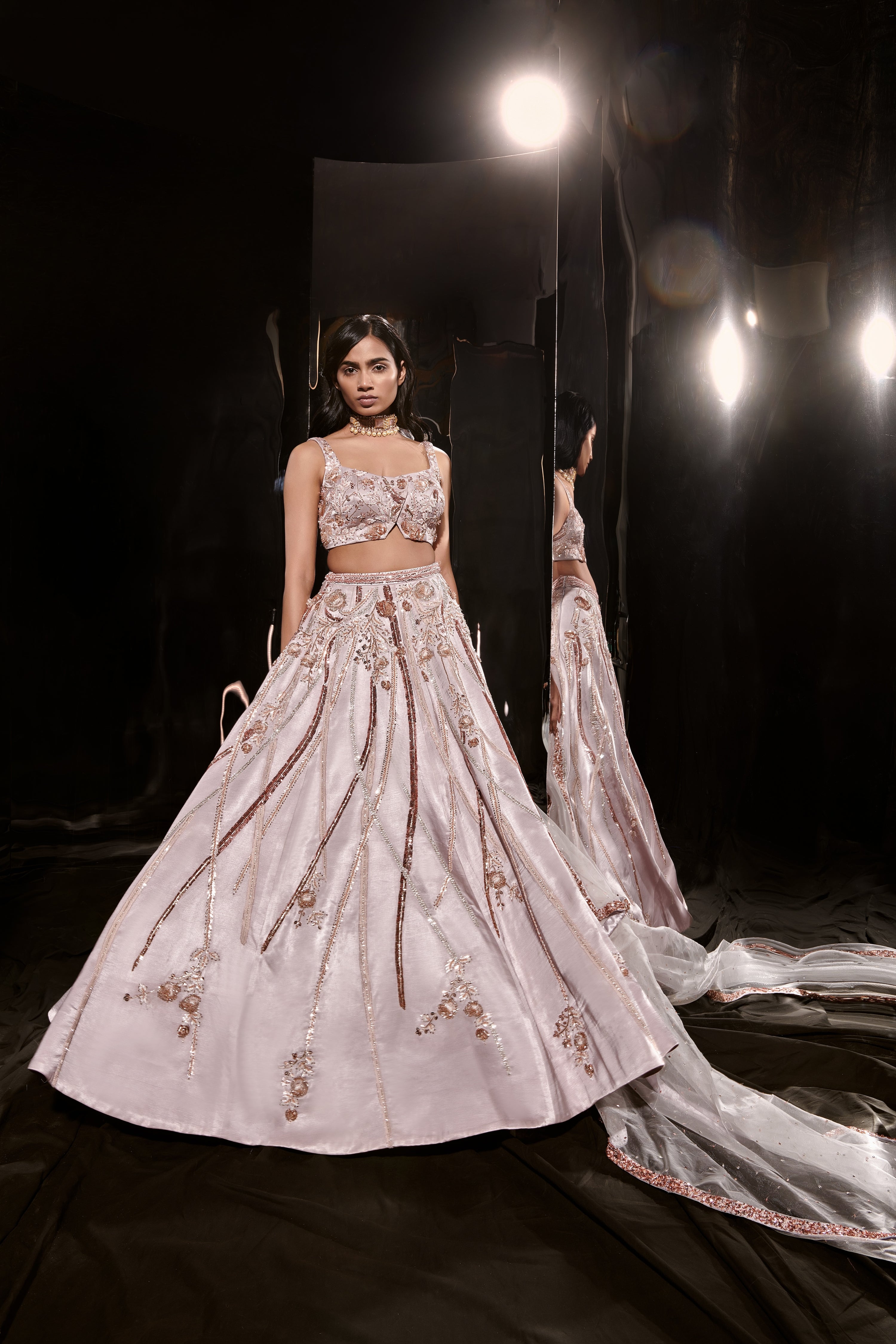 LILAC EMBROIDERED LEHENGA SET