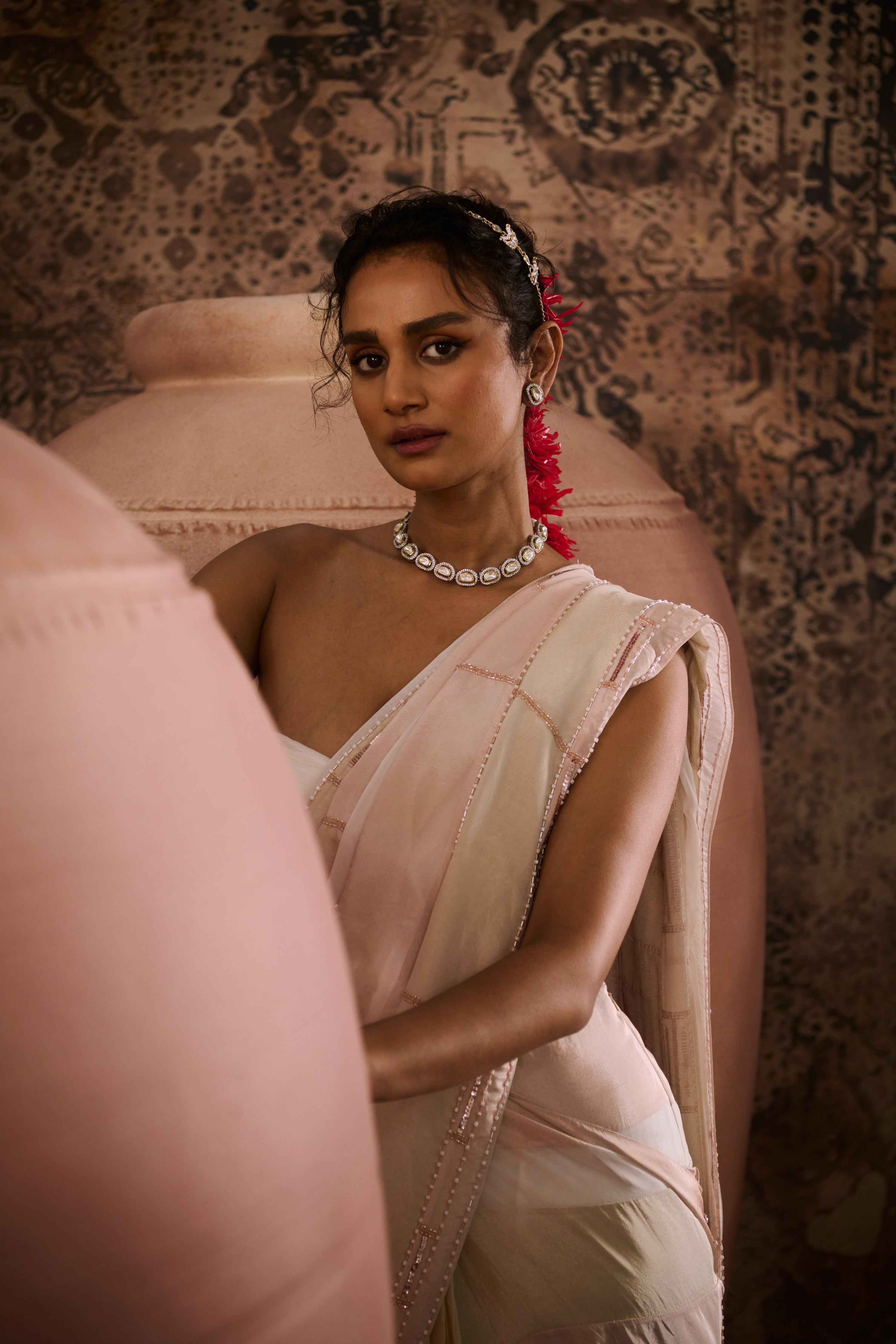 IVORY ELEGANCE BLOUSE & TISSUE SAREE