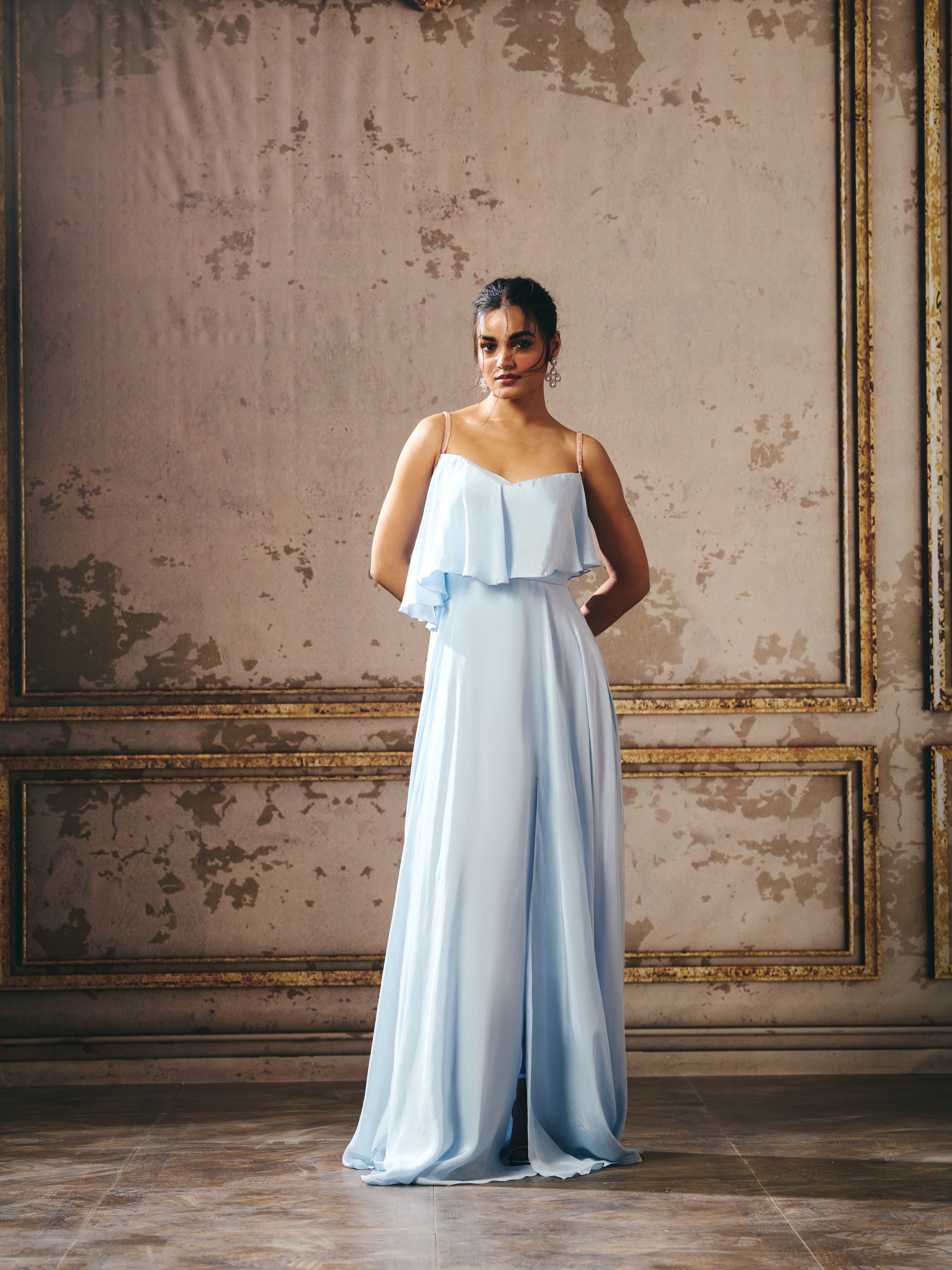 POWDER BLUE LAYERED GOWN