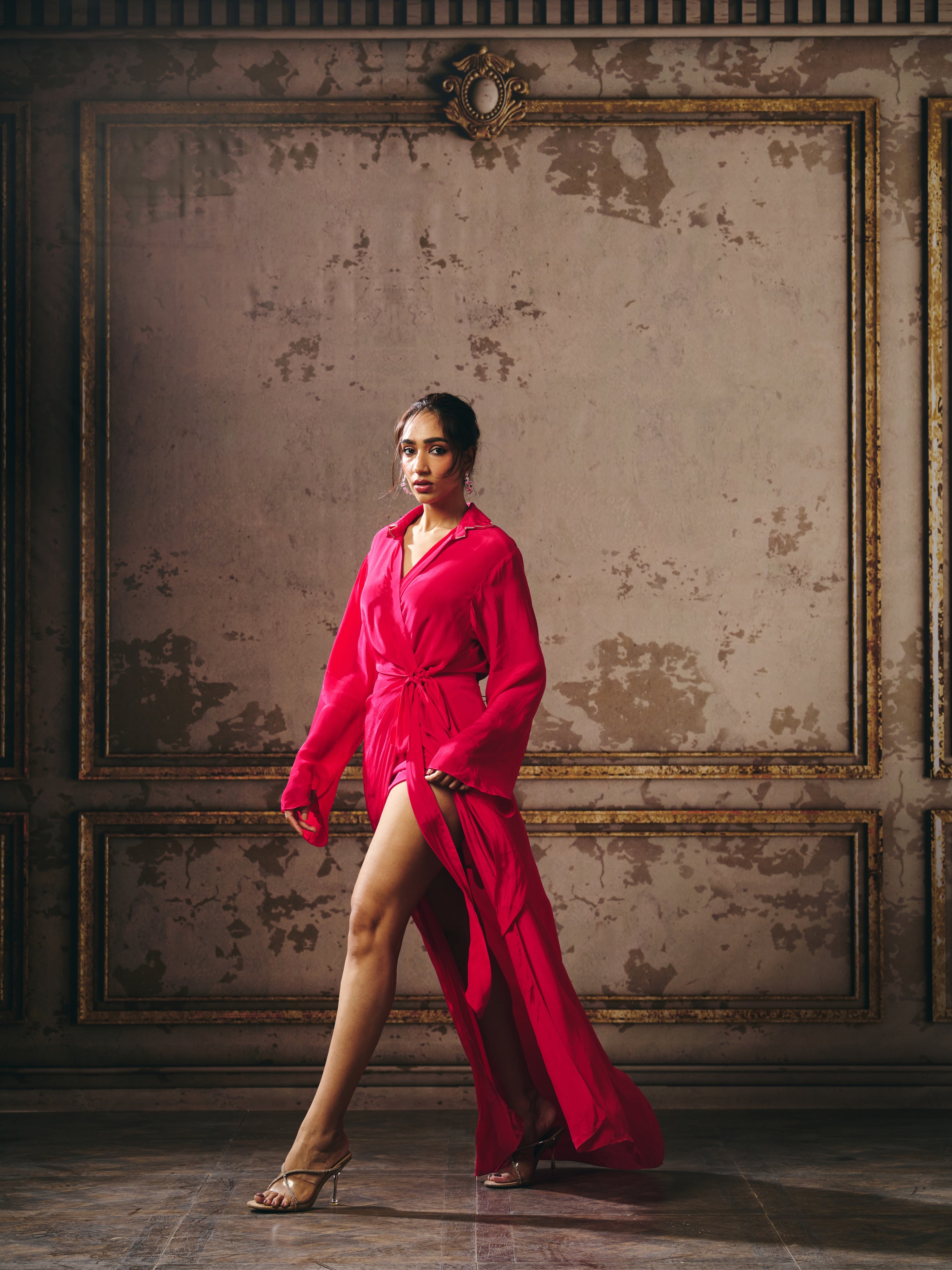 HOT PINK SHIRT DRESS