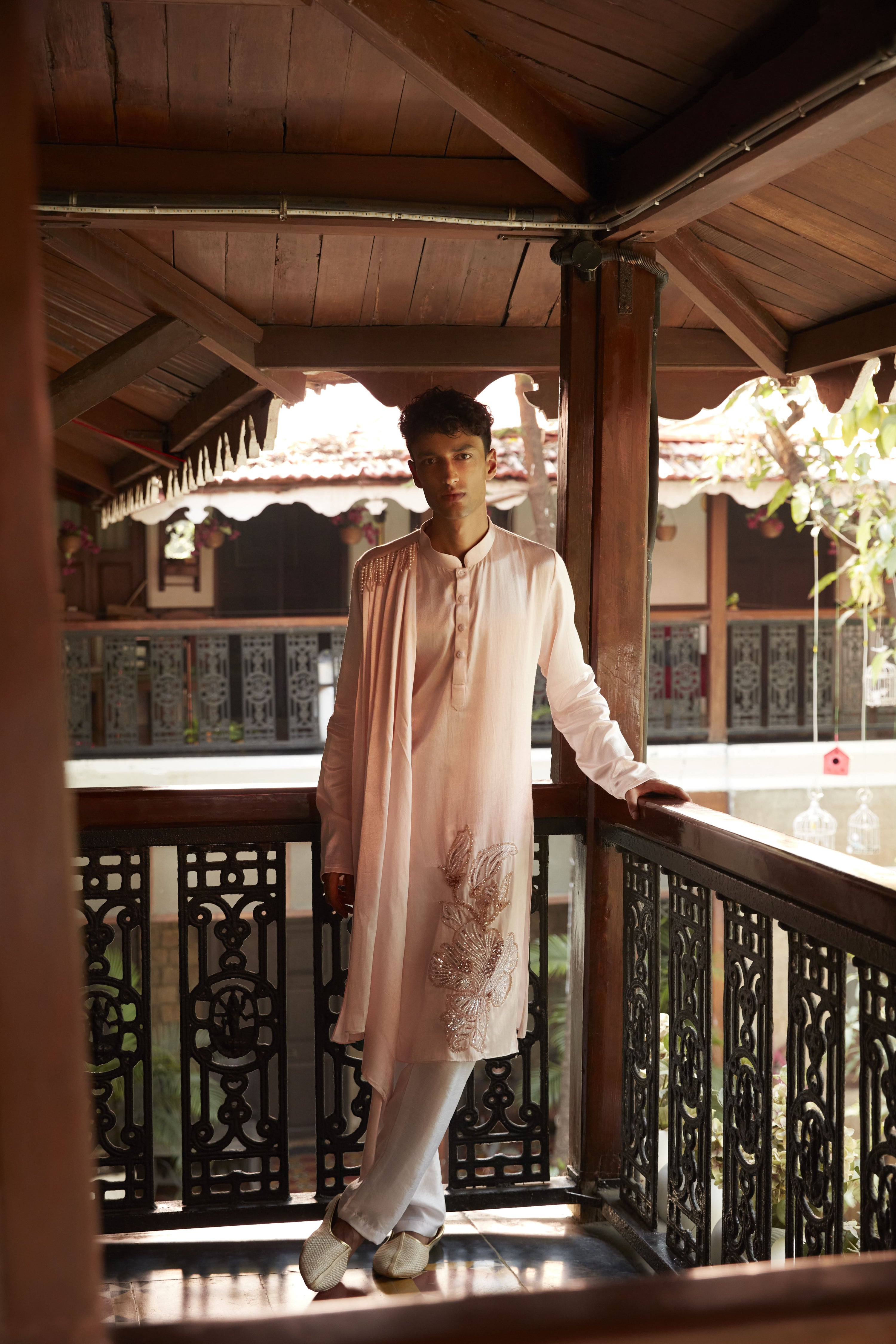 BABY PINK EMBROIDERED KURTA SET