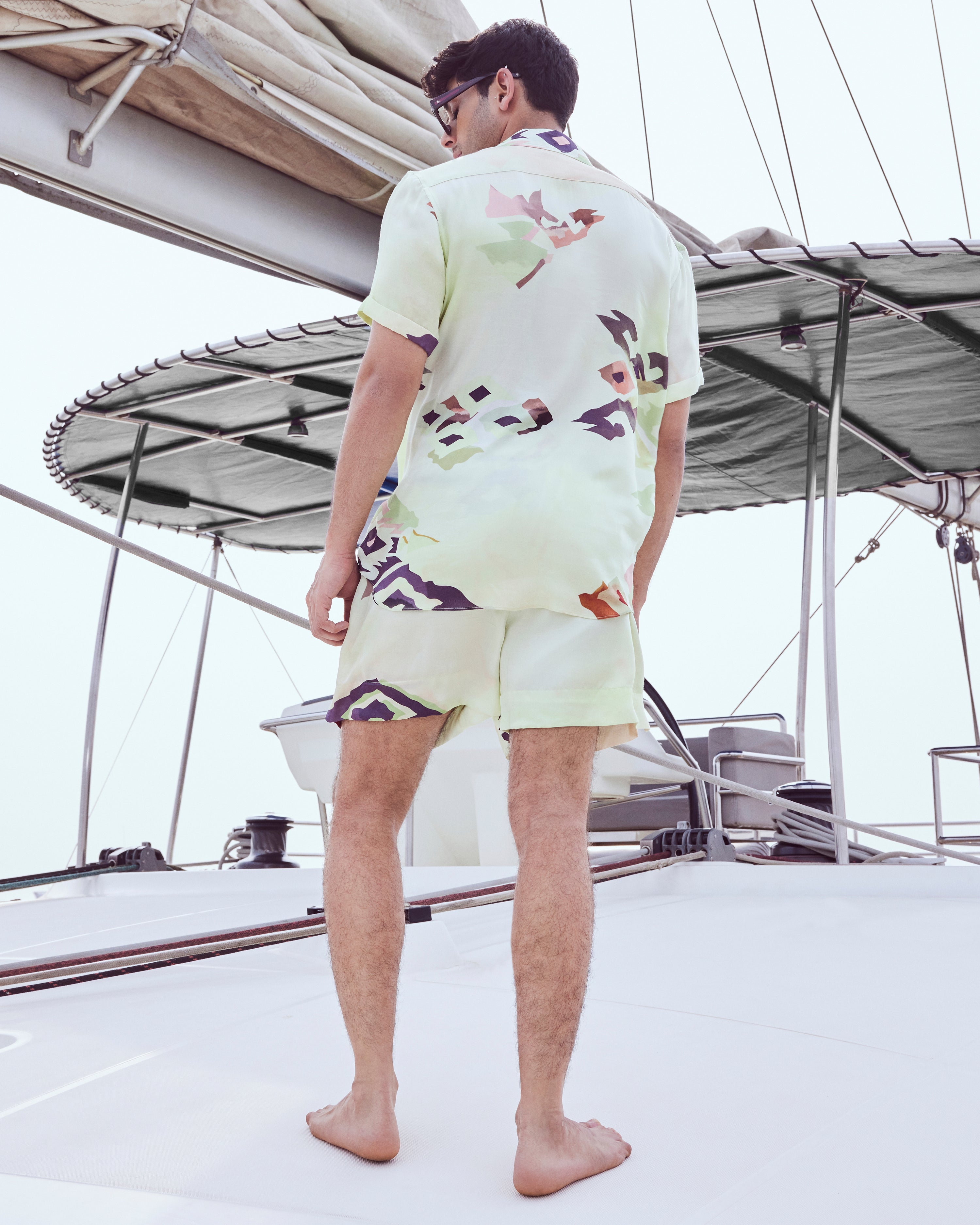 PATOLA PRINTED SHIRT WITH SHORT SLEEVES AND SHORTS