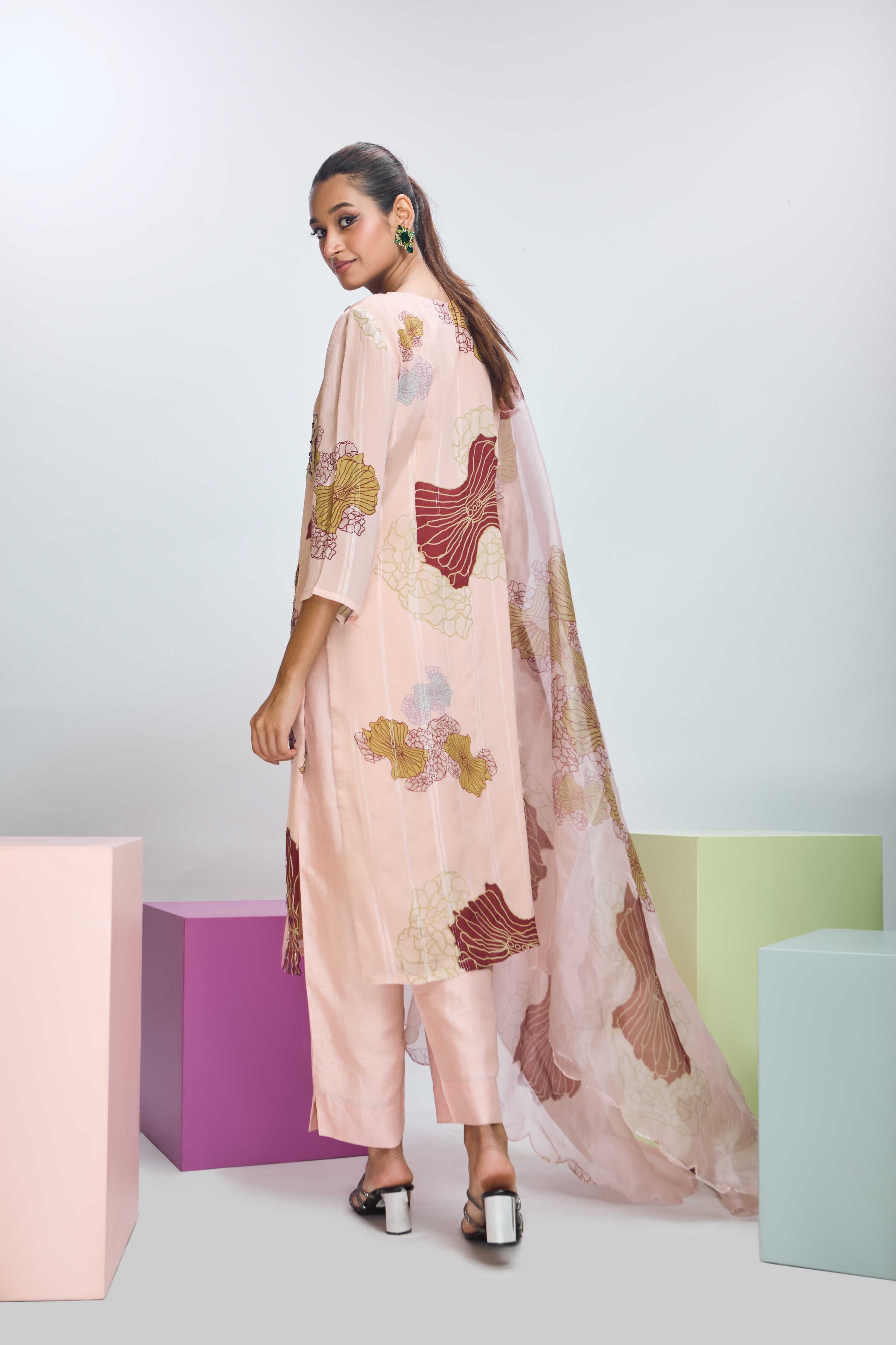 PRINTED KURTA WITH HIGHLIGHTS SET