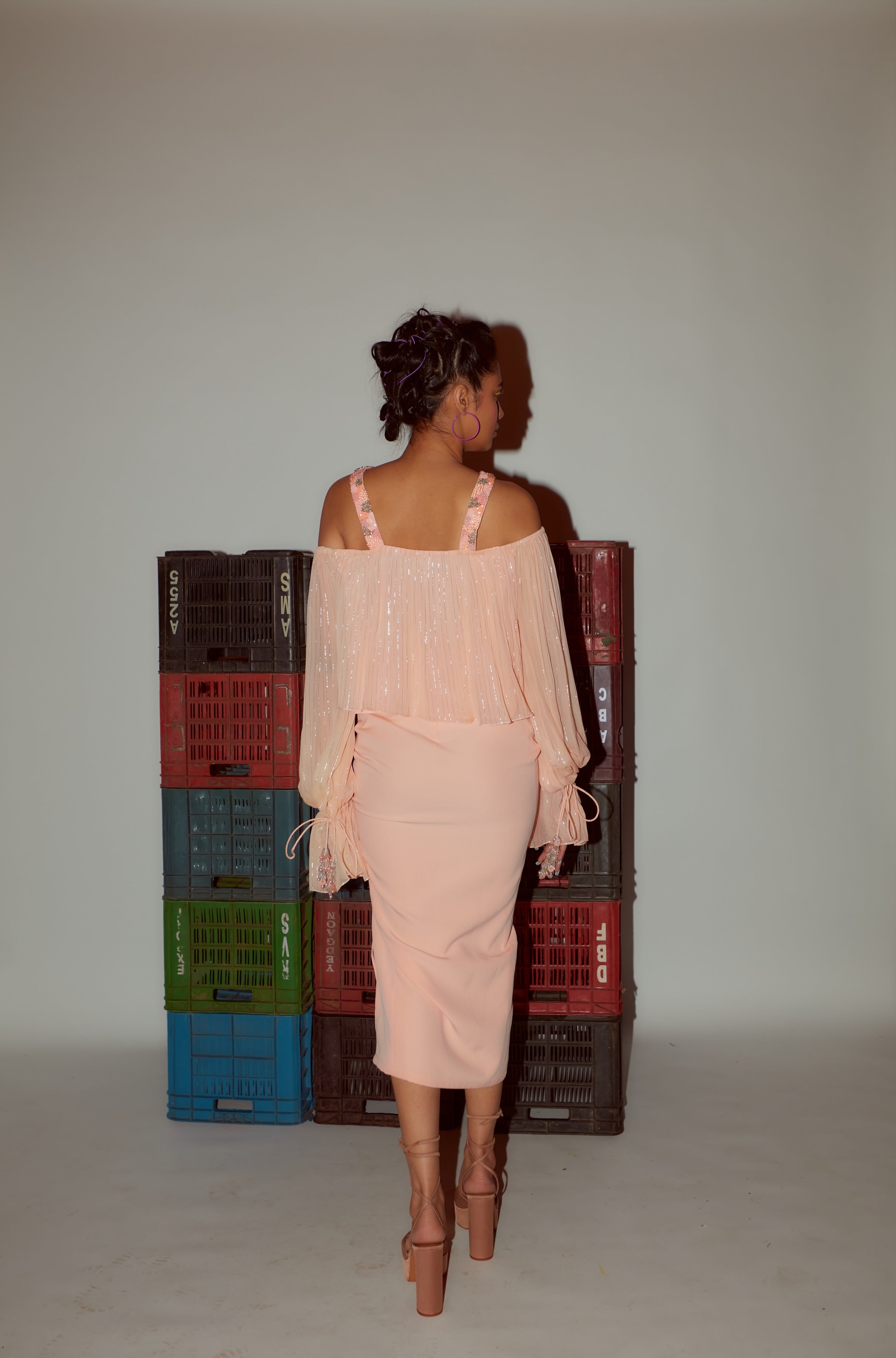 DRAPED SKIRT WITH DRAW STRING