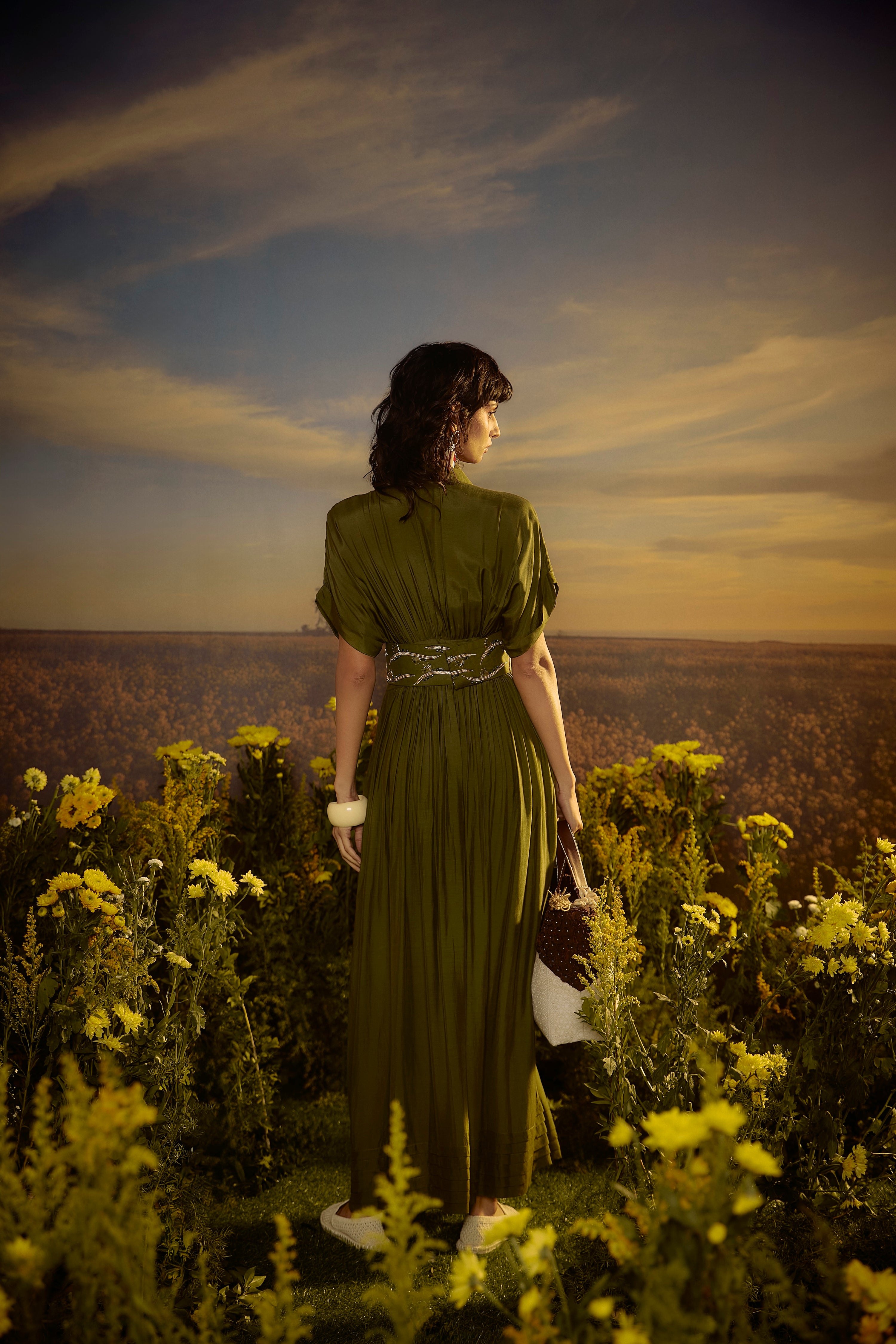 WHISPERING WILLOW DRESS WITH BELT