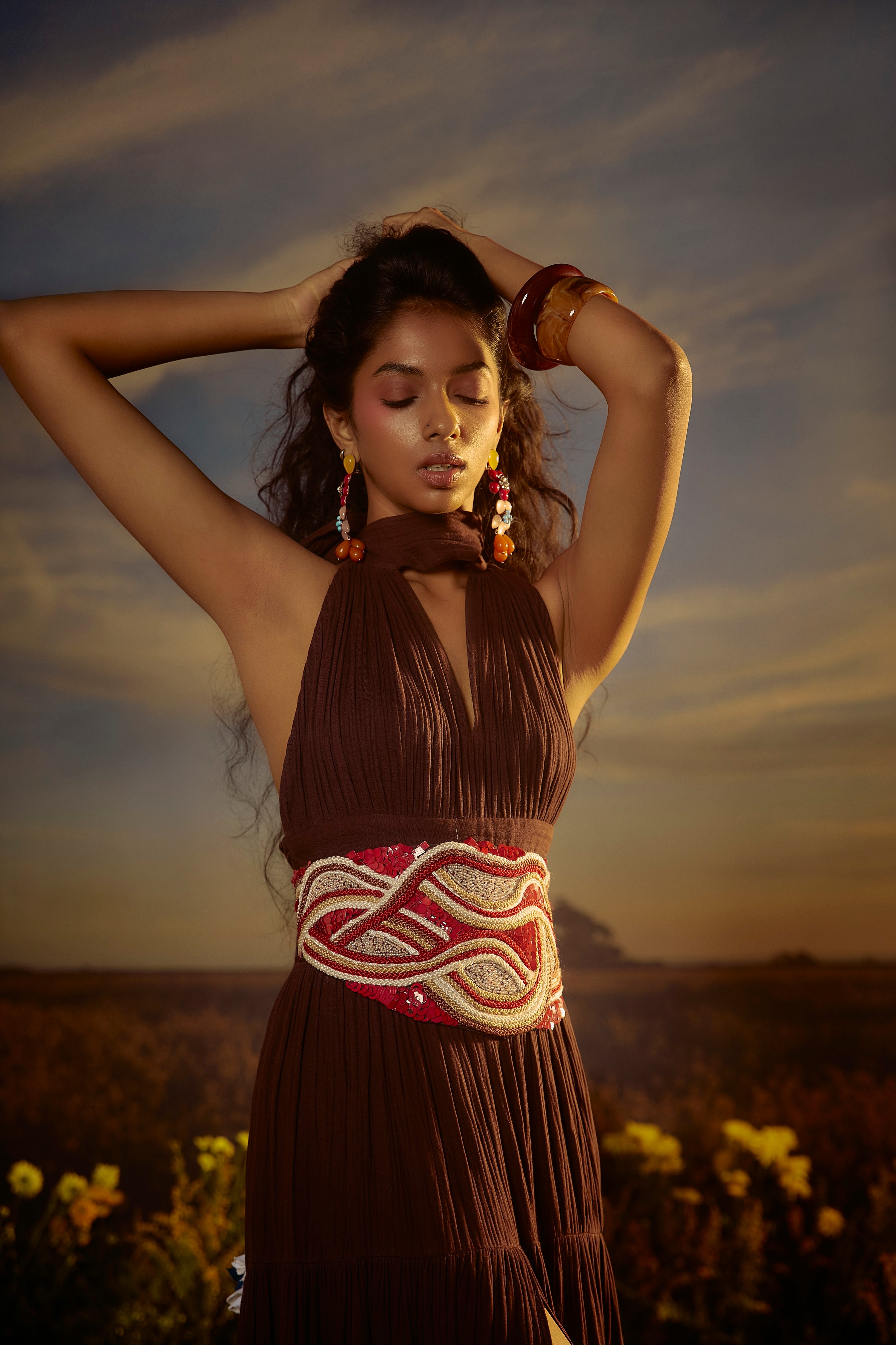MOONLIT MAJESTY DRESS WITH BELT