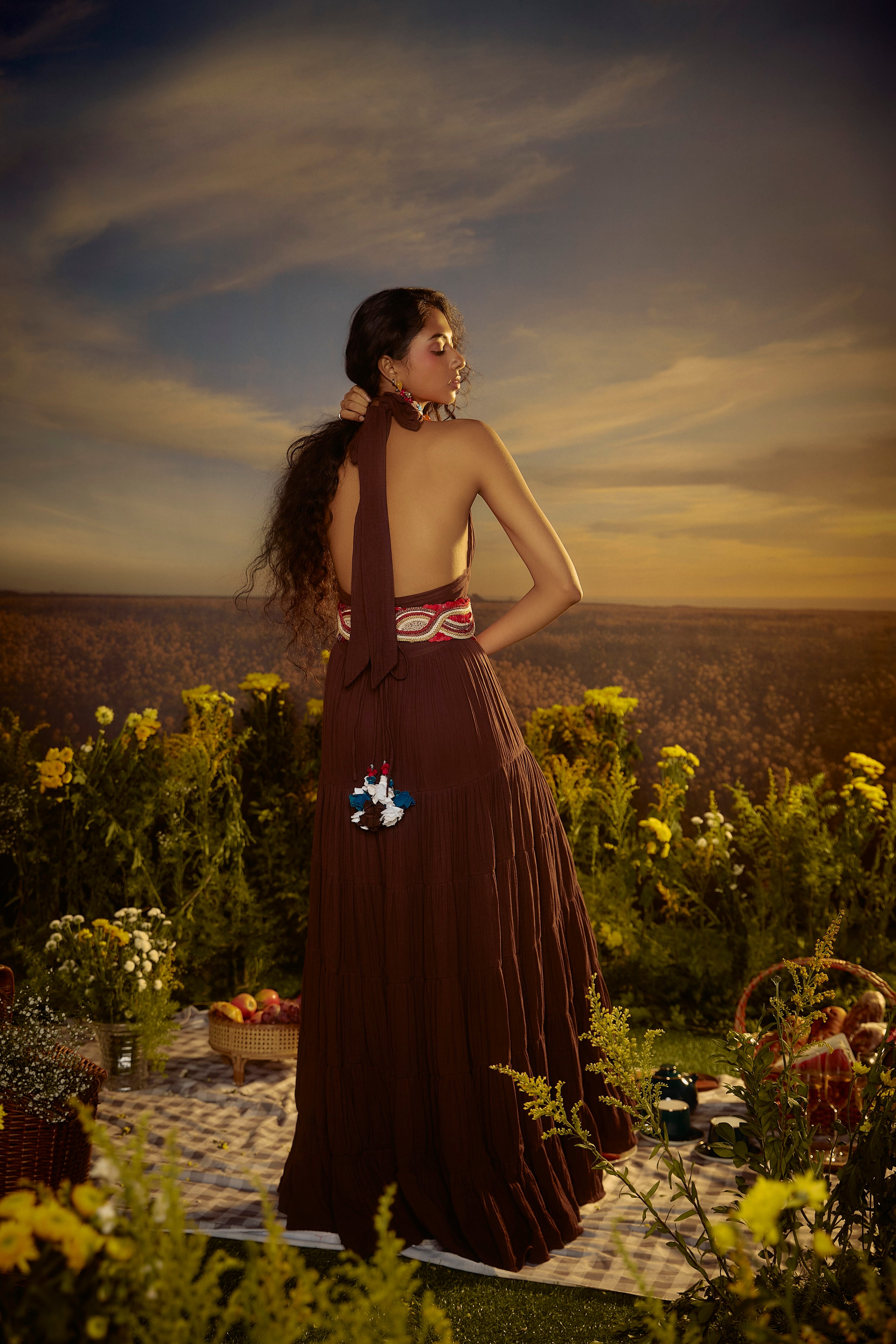 MOONLIT MAJESTY DRESS WITH BELT