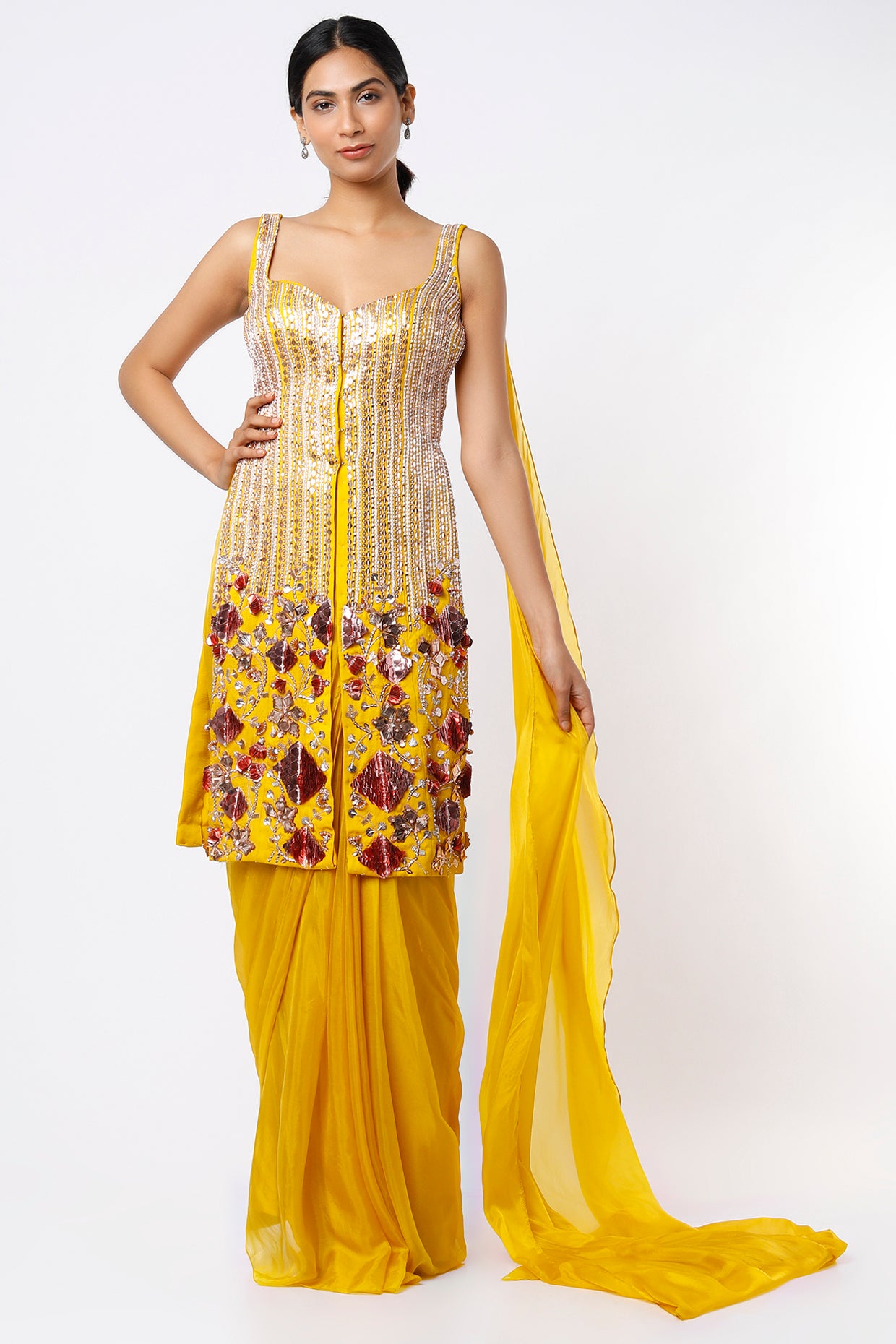 MUSTARD DHOTI SET