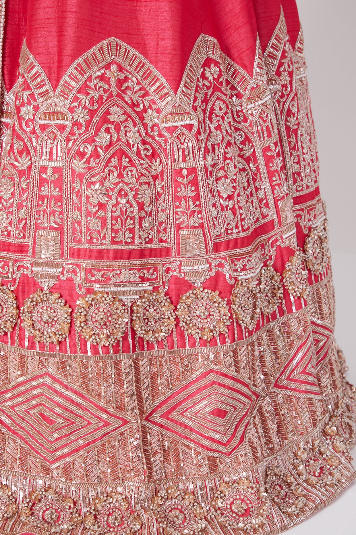 PINK  EMBROIDERED LEHENGA WITH BLOUSE AND DUPATA SET