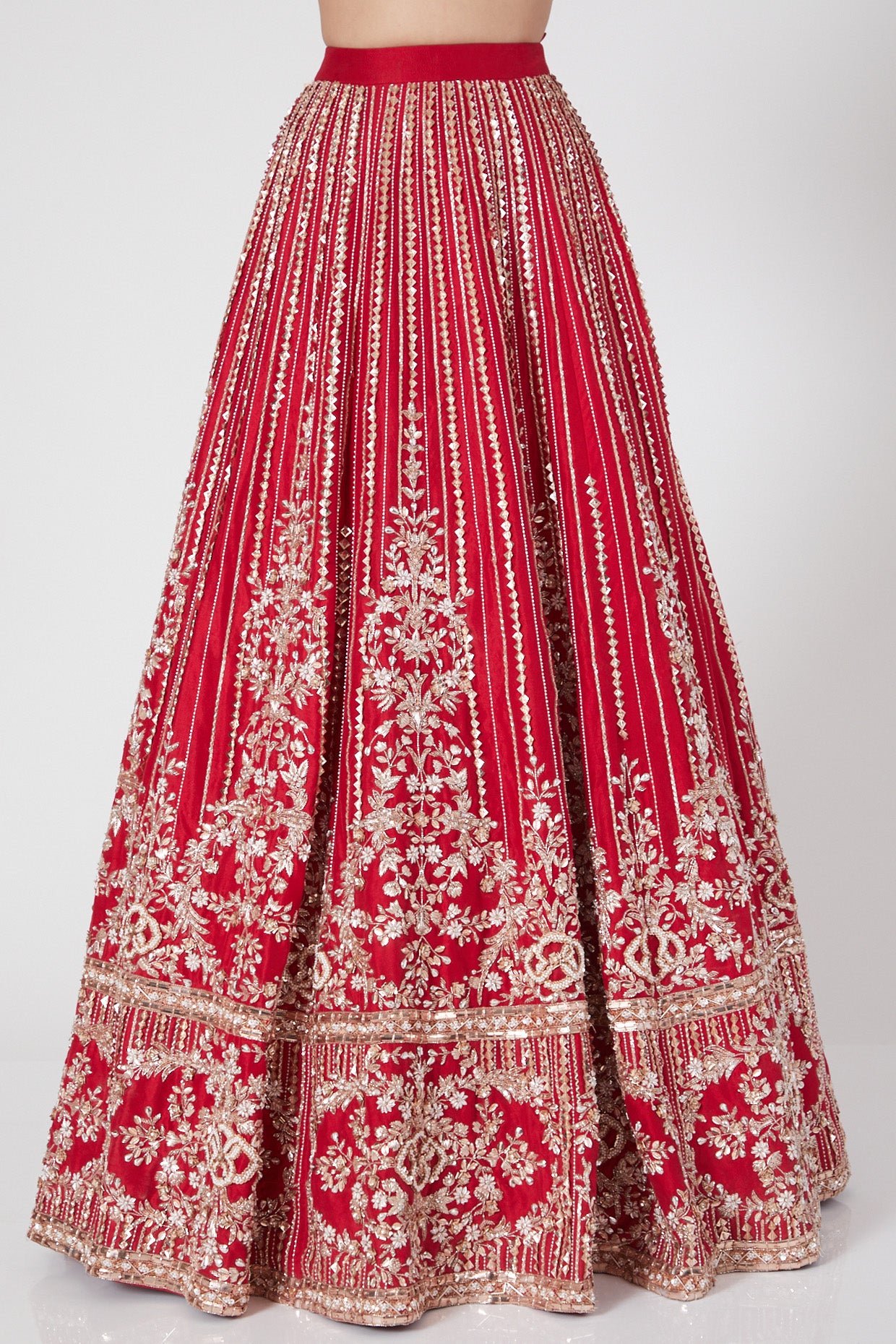 RED EMBROIDERED LEHENGA WITH DUPATTA SET