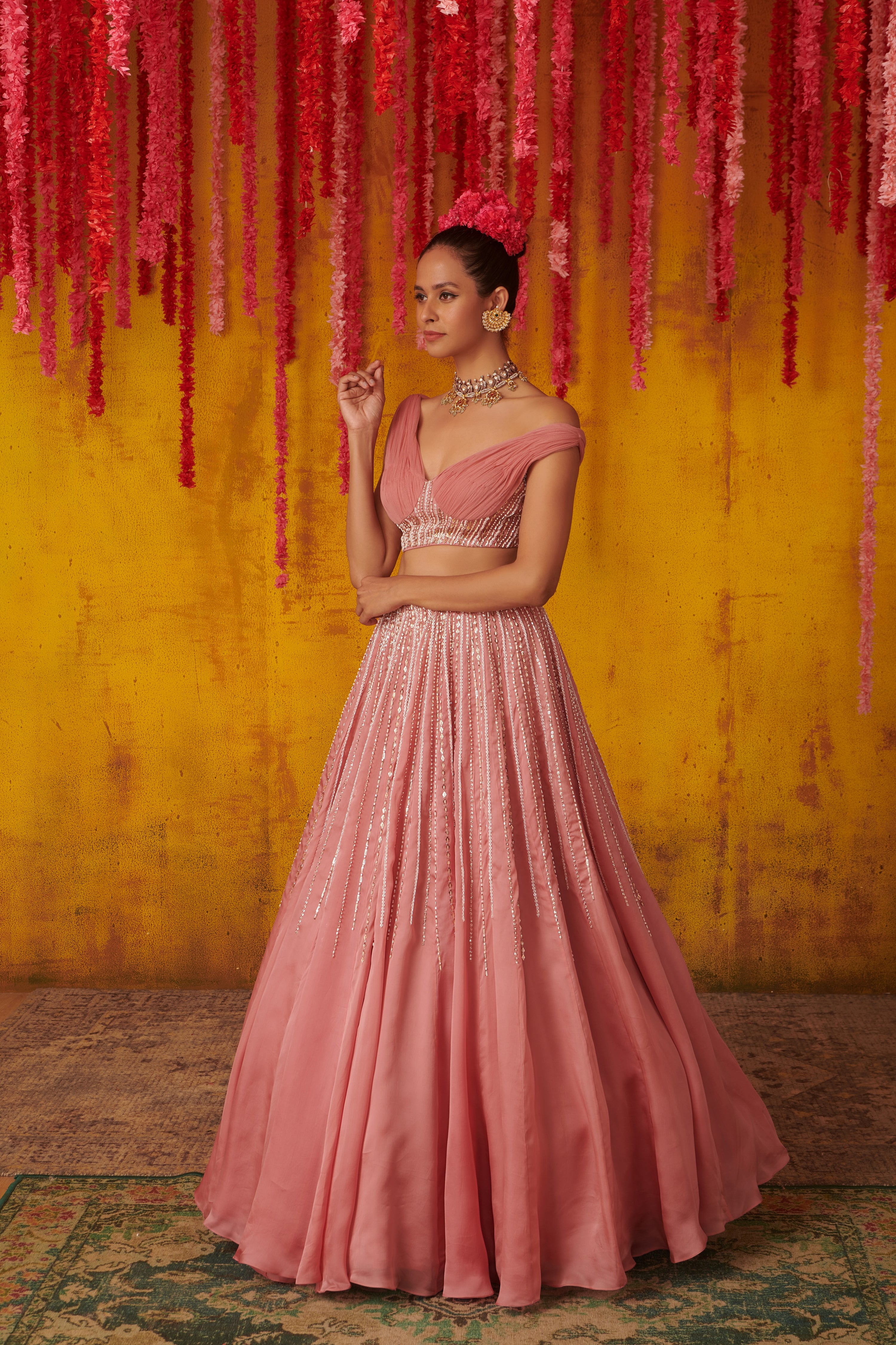 ONION PINK LEHENGA SET