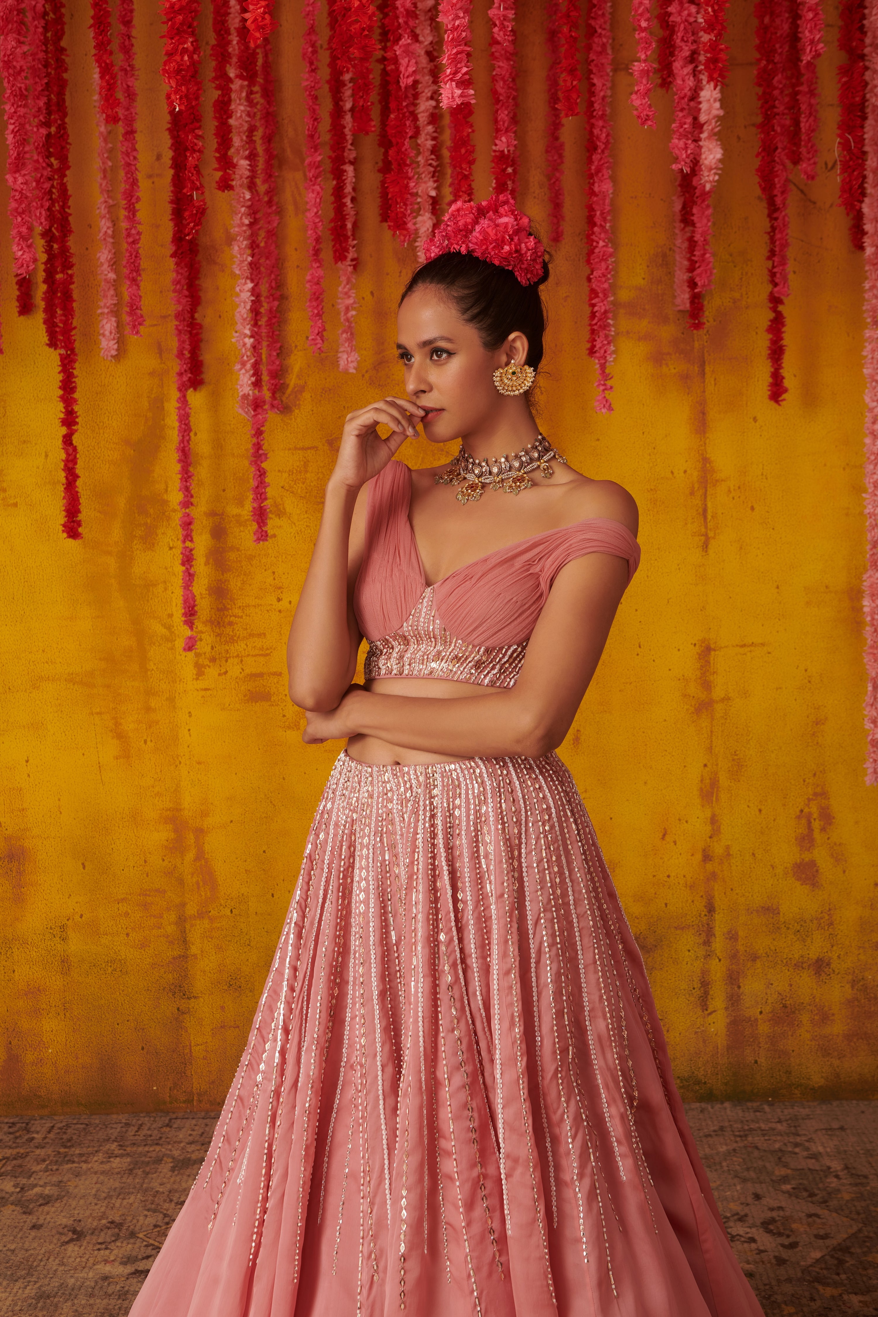 ONION PINK LEHENGA SET