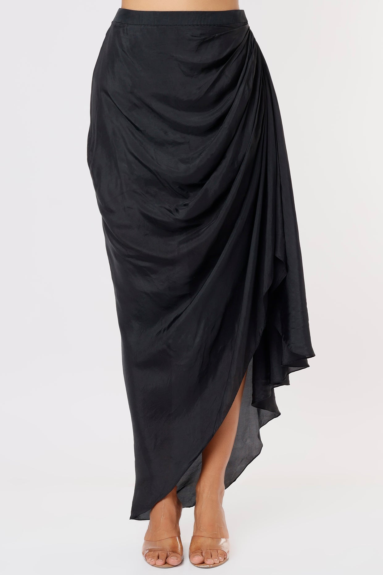 BLACK DHOTI WITH TIE UP BLOUSE