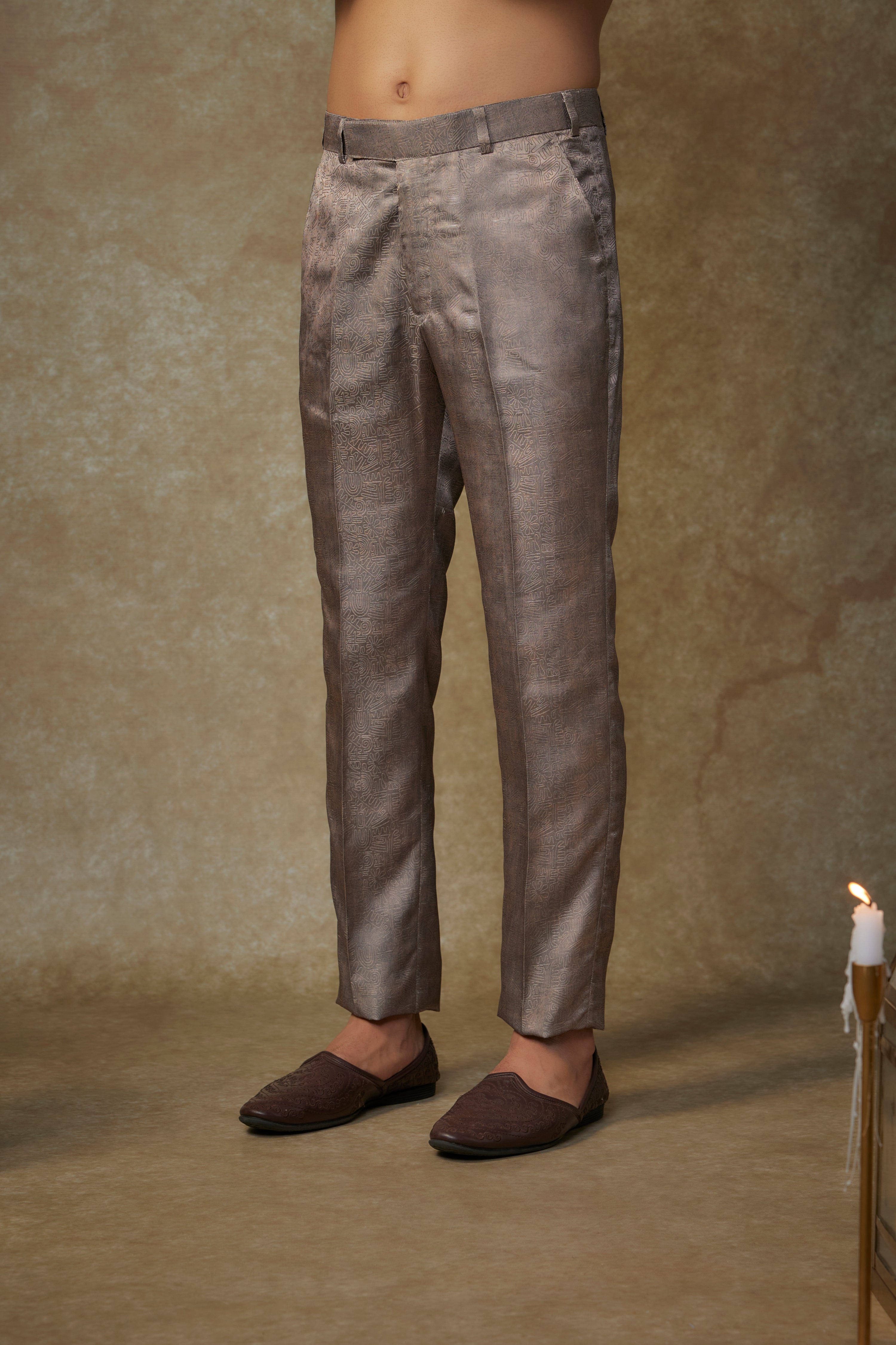 OLIVE EMBROIDERED JACKET WITH KURTA AND PANT