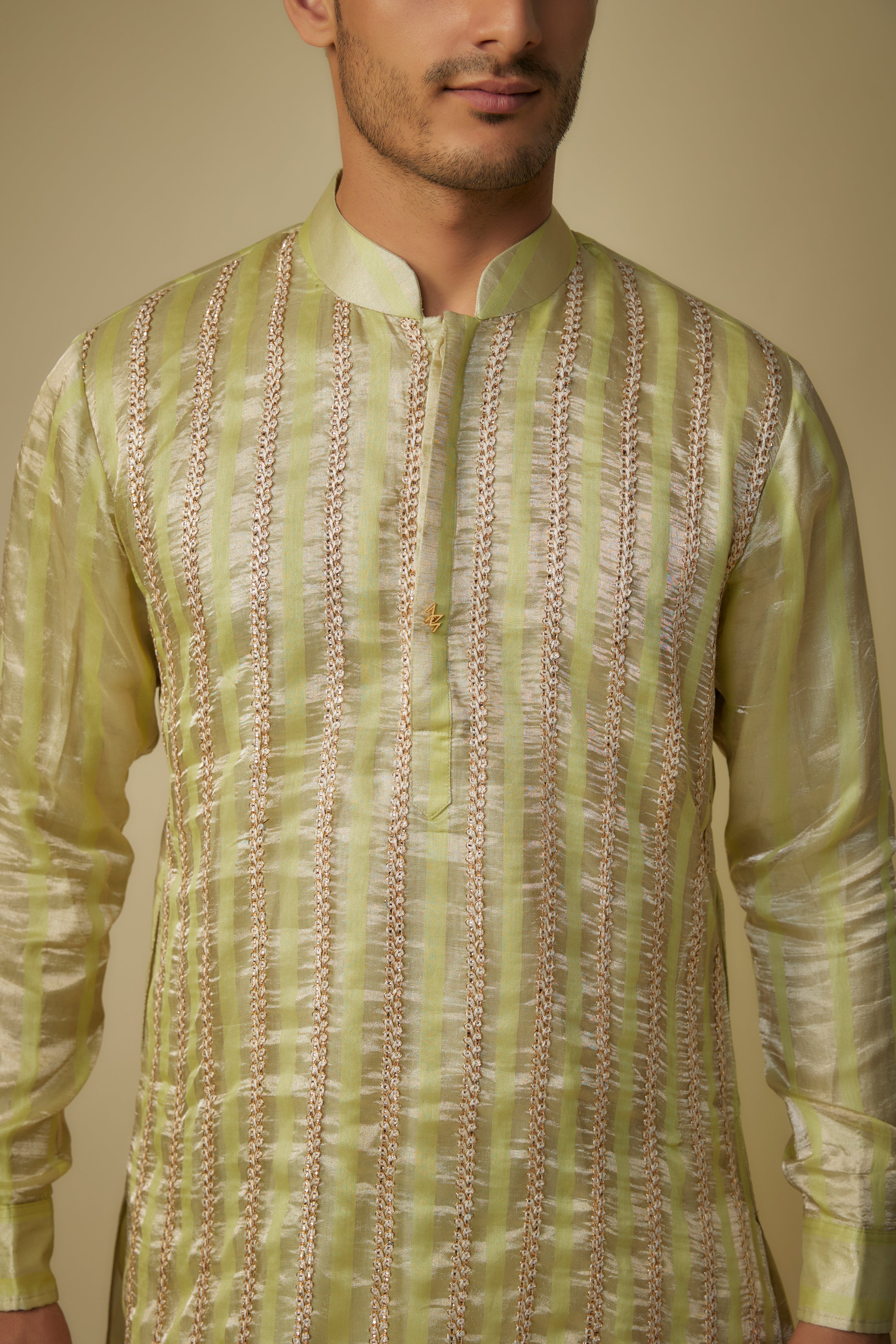 YELLOW EMBROIDERED KURTA WITH DHOTI