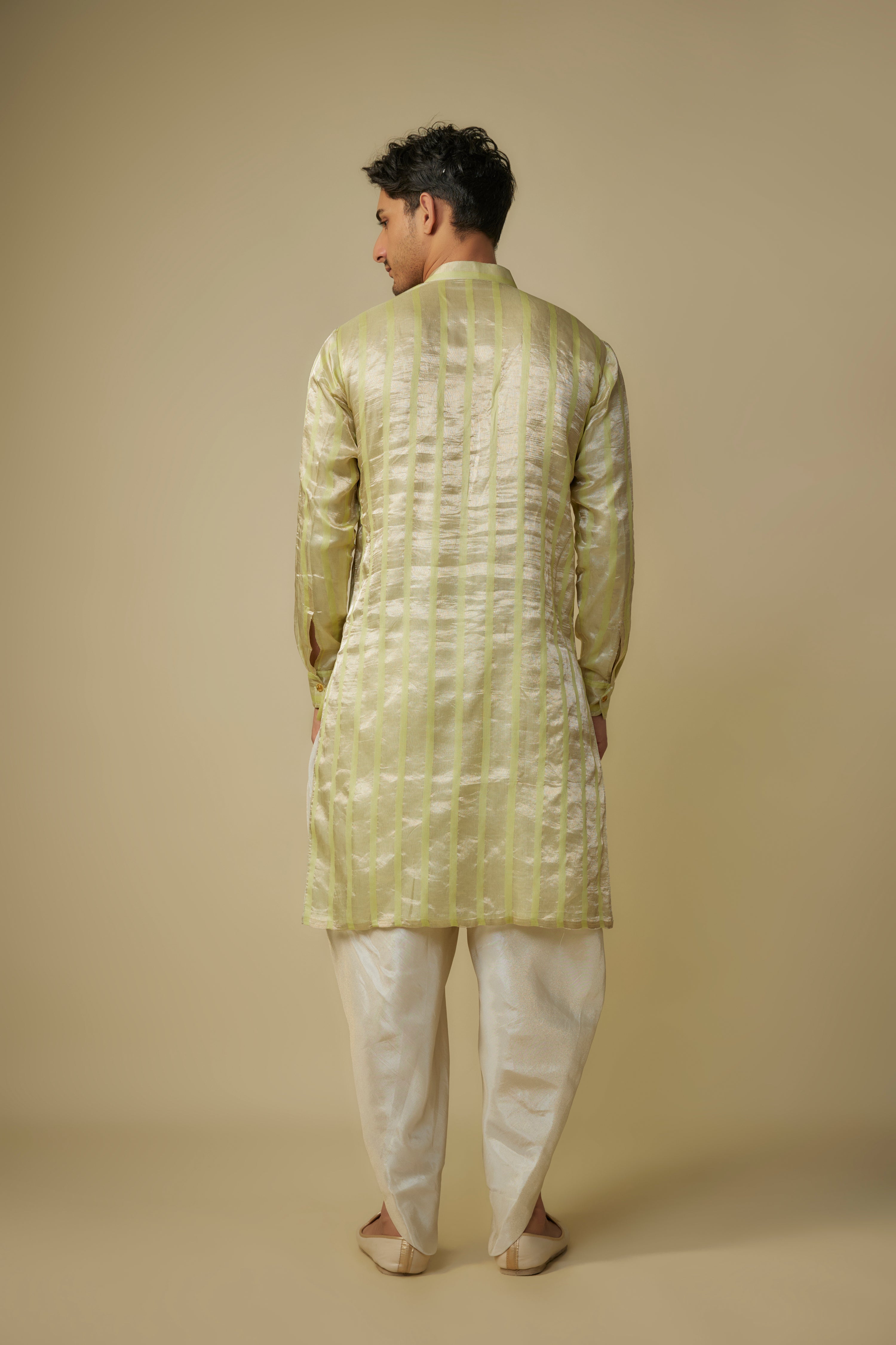 YELLOW EMBROIDERED KURTA WITH DHOTI