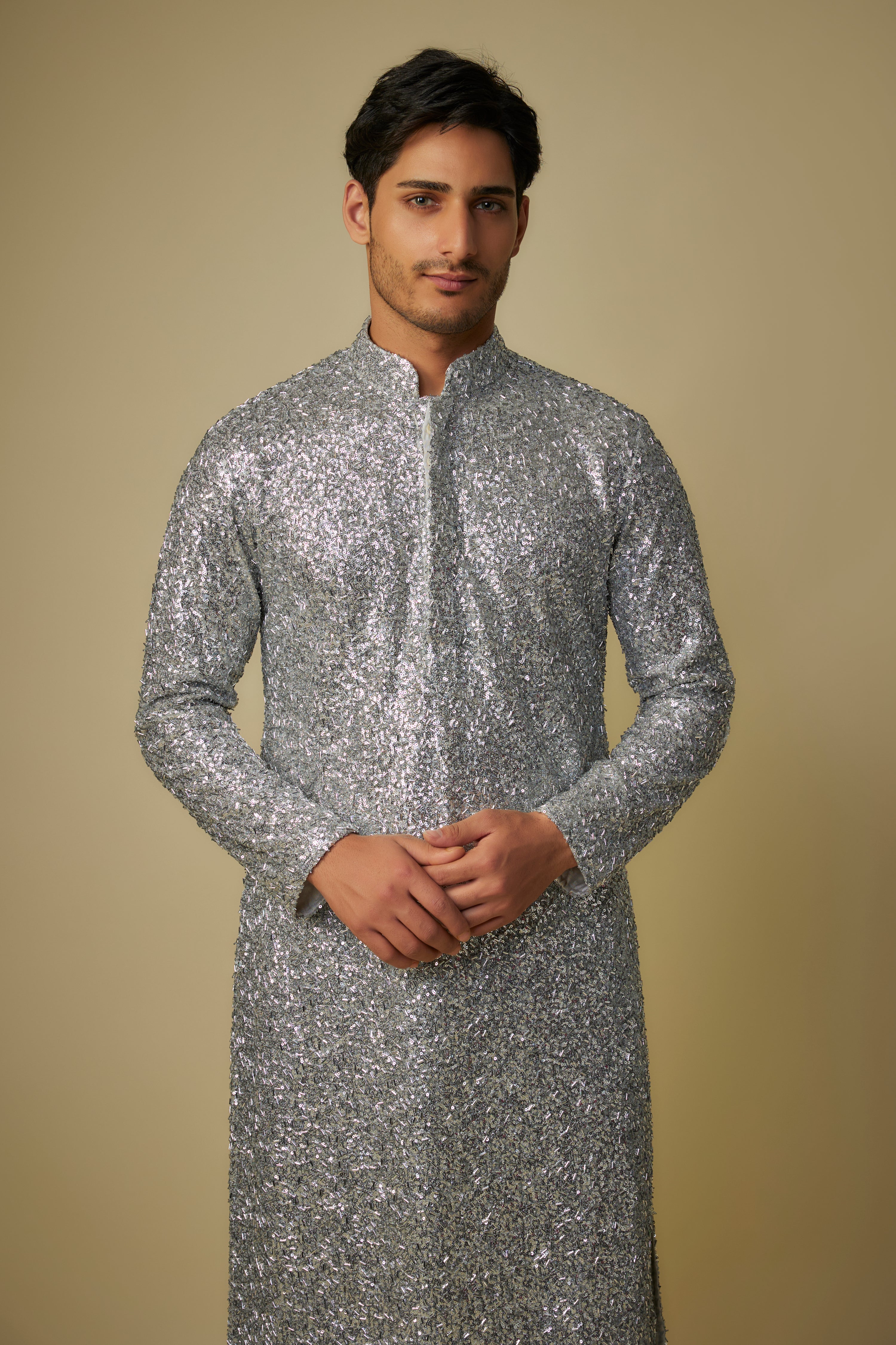 SILVER EMBROIDERED KURTA WITH PANT