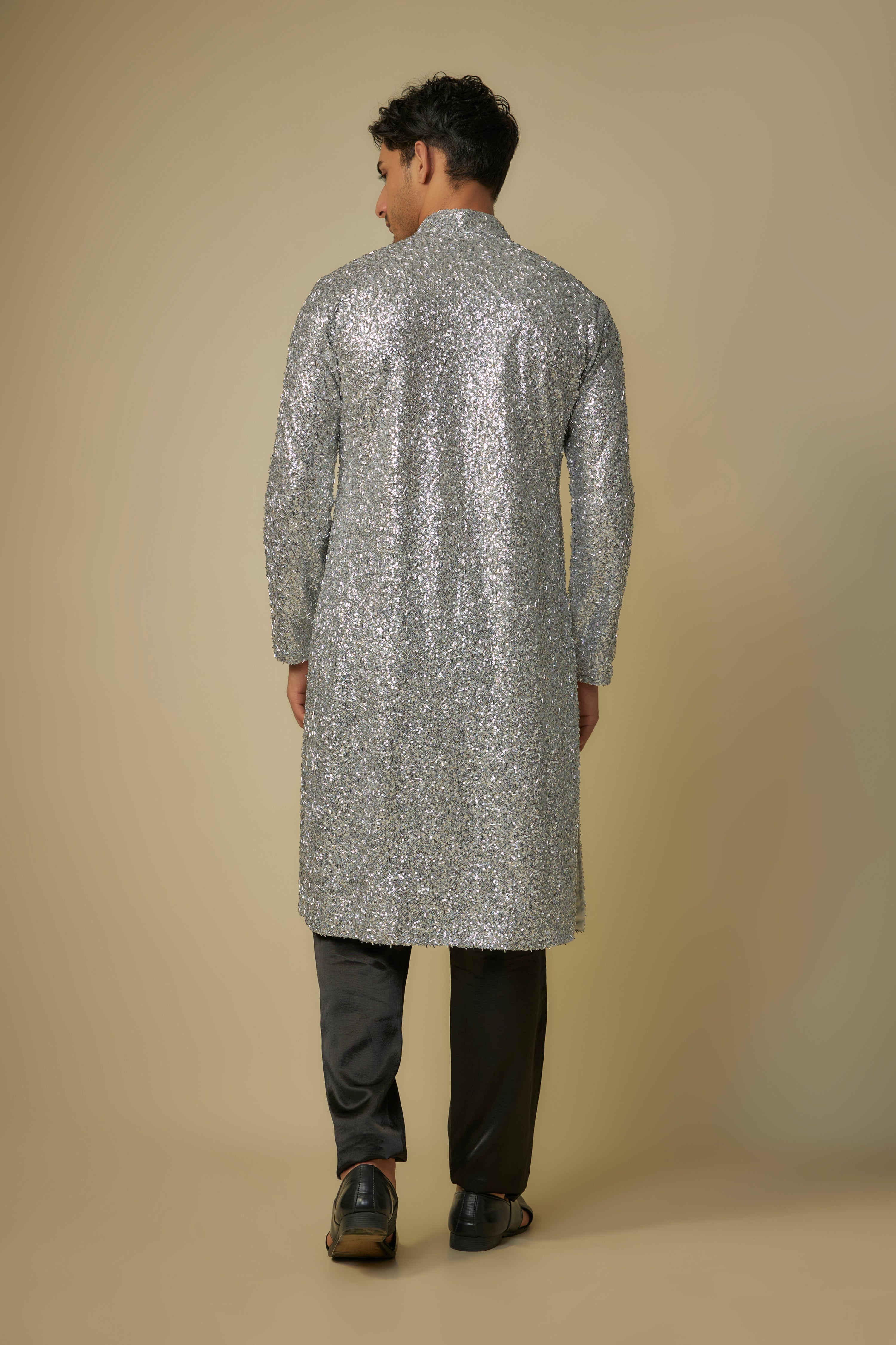 SILVER EMBROIDERED KURTA WITH PANT