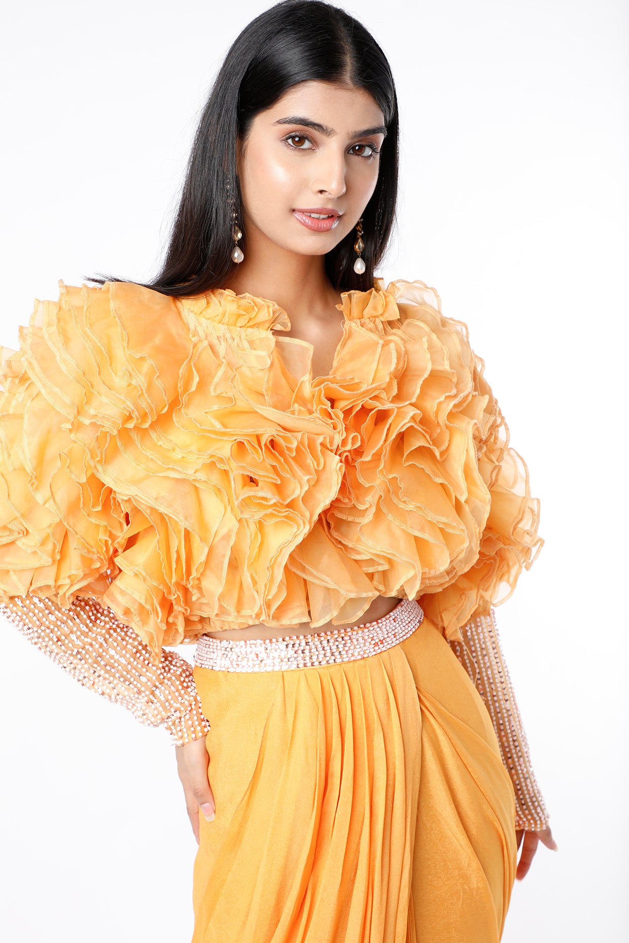 YELLOW RUFFLE SKIRT SET