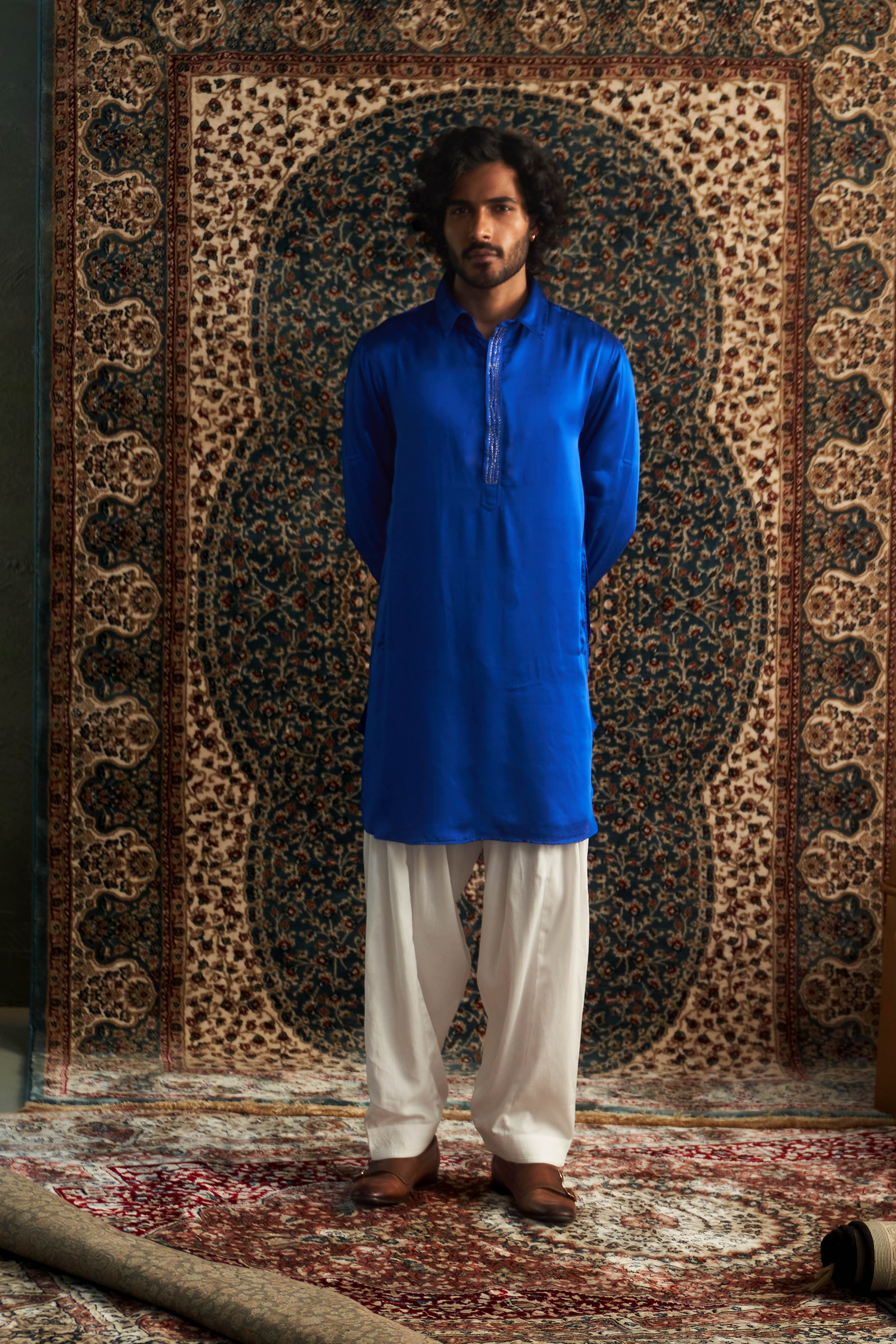 PRARAMBH EMBROIDERED PATHANI KURTA SET