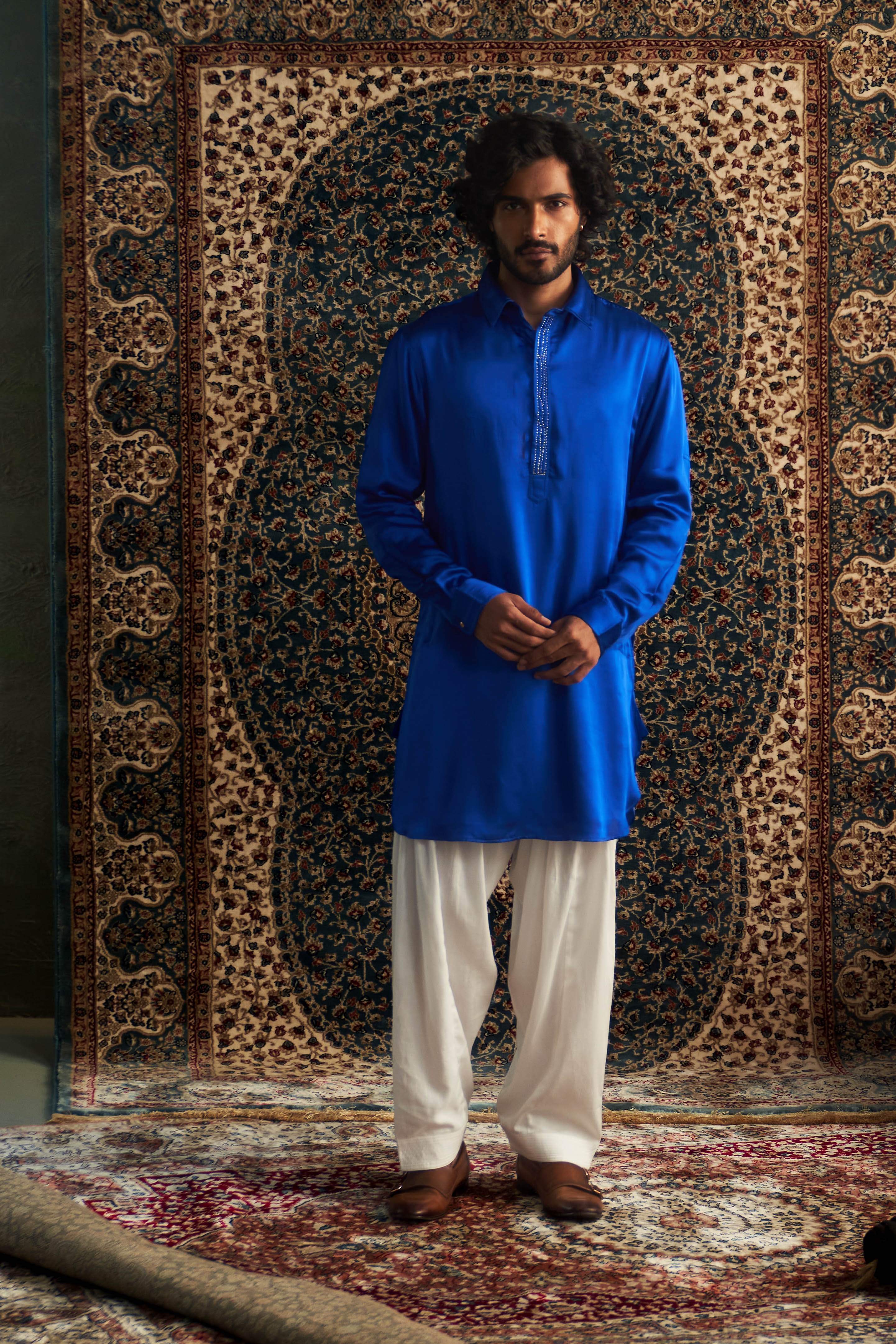 PRARAMBH EMBROIDERED PATHANI KURTA SET