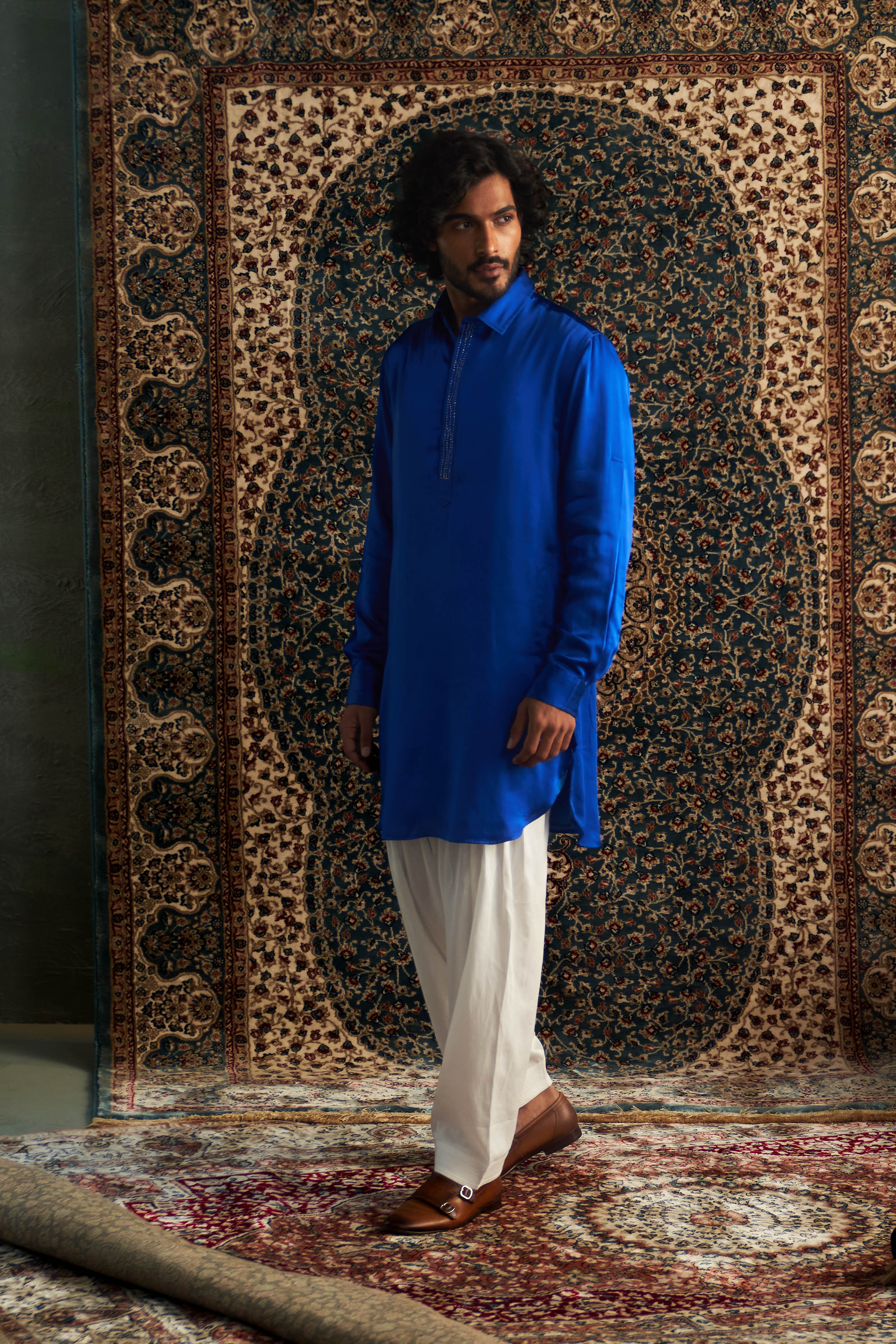 PRARAMBH EMBROIDERED PATHANI KURTA SET