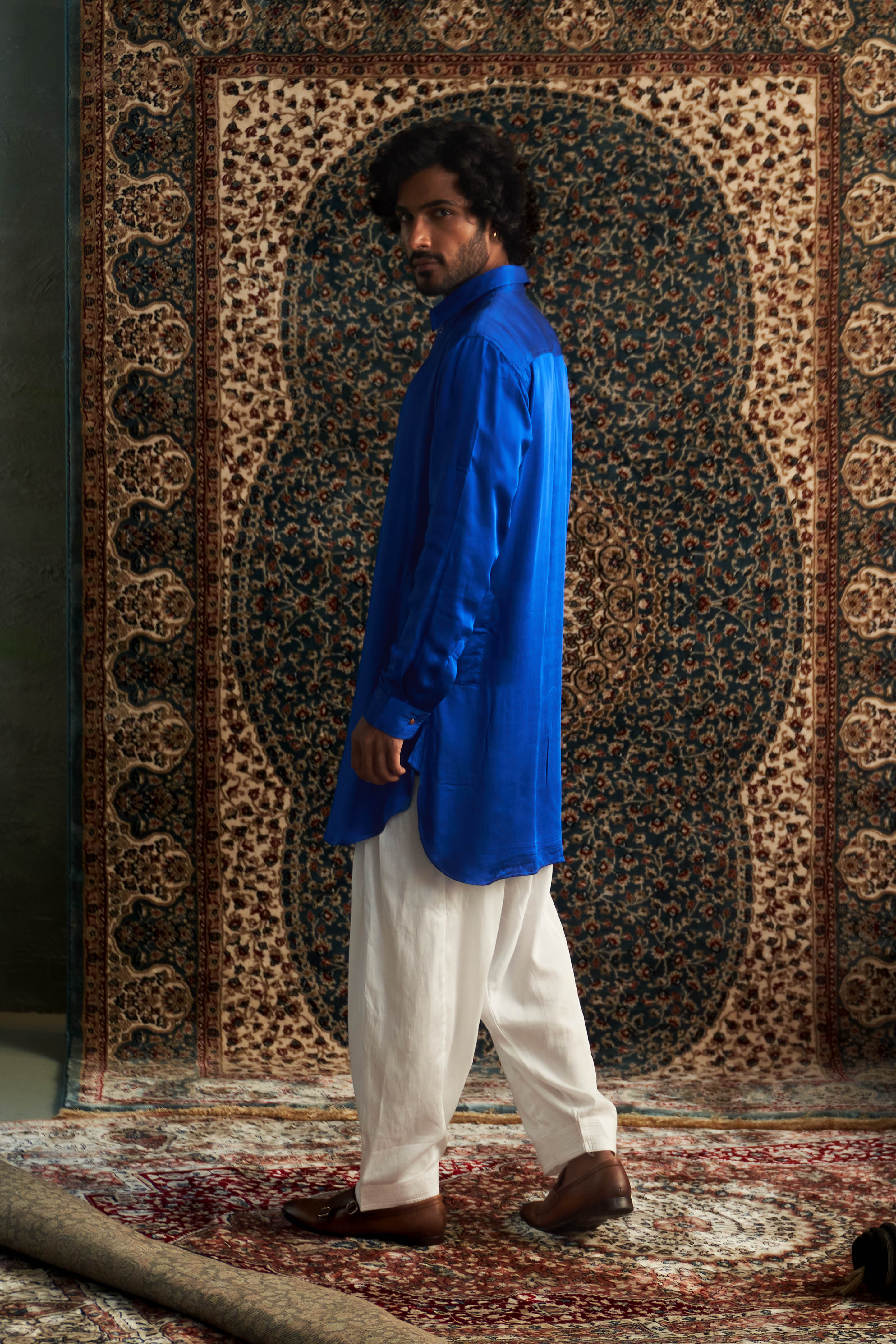 PRARAMBH EMBROIDERED PATHANI KURTA SET