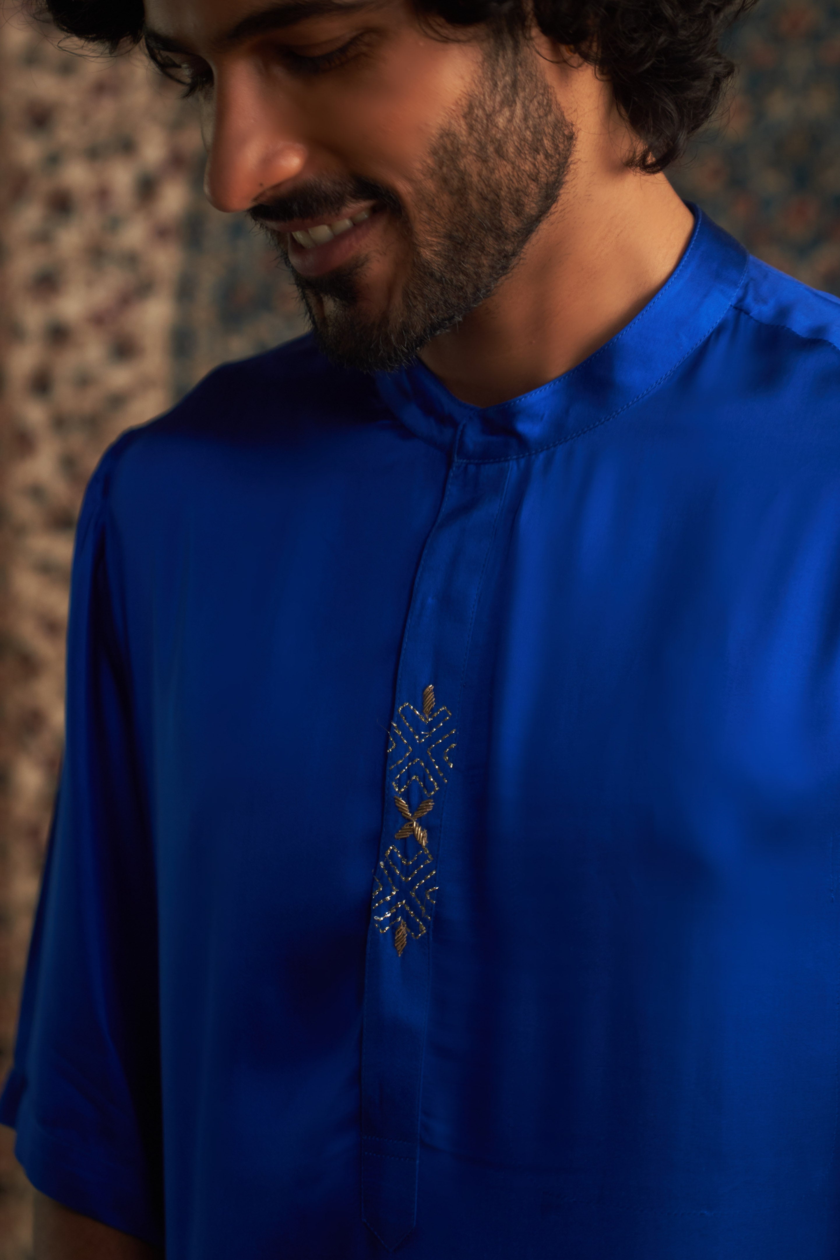 PRARAMBH EMBROIDERED SHORT SLEEVE KURTA SET