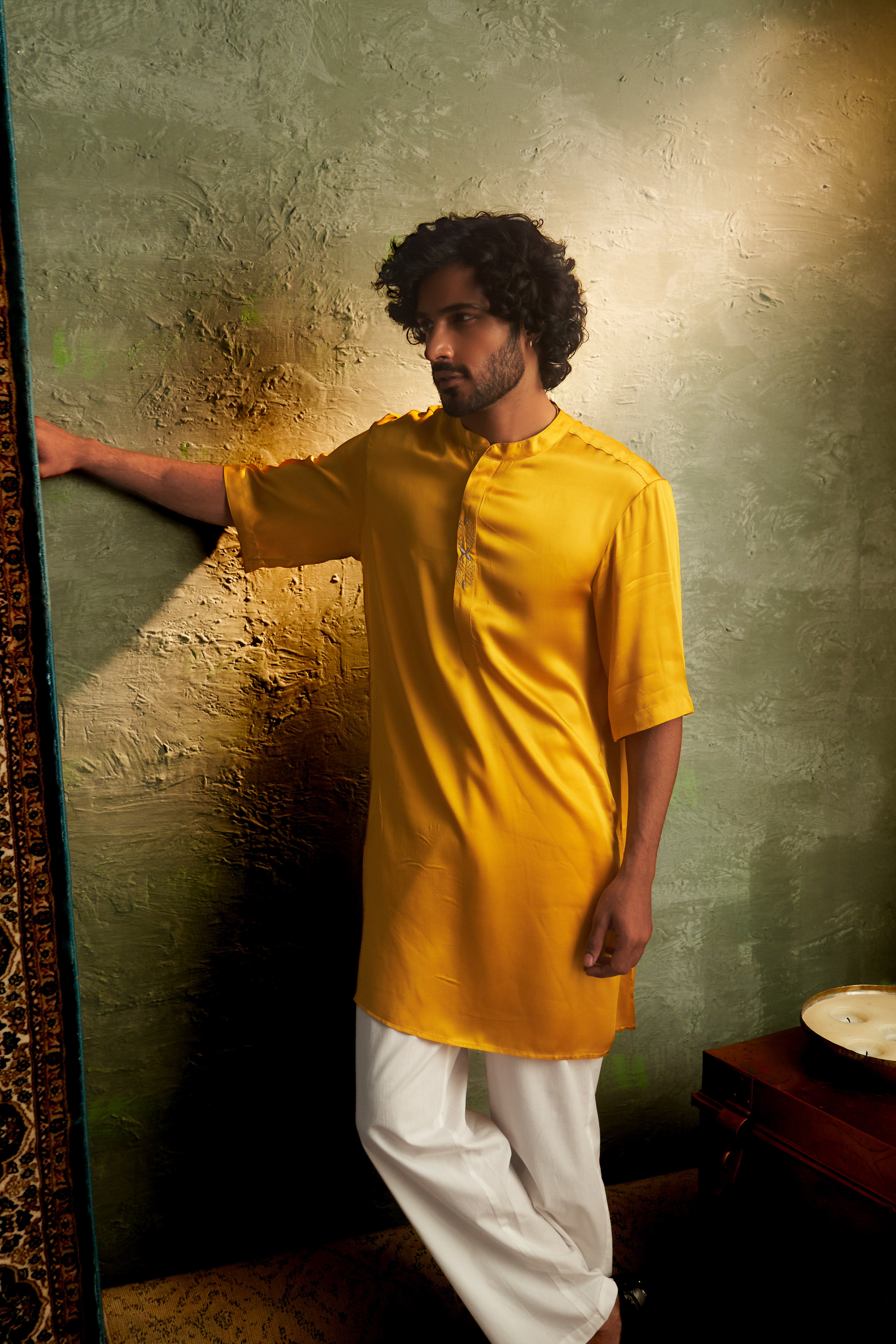 PRARAMBH EMBROIDERED SHORT SLEVEE KURTA SET