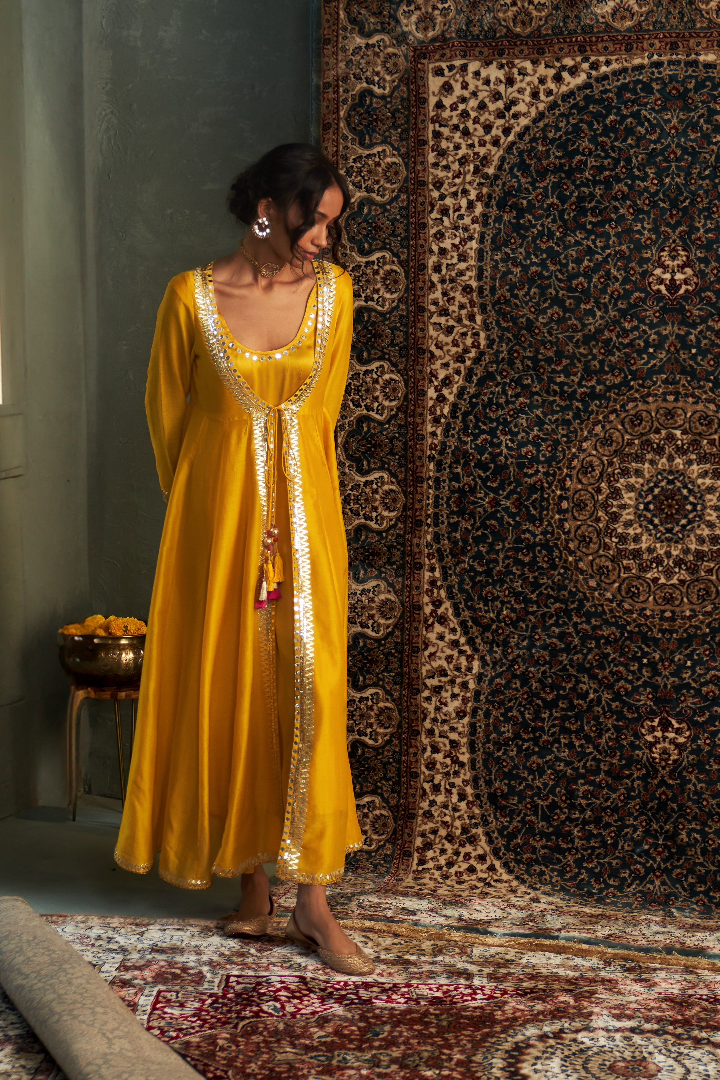 MARIGOLD EMBROIDERED CHOGA SET