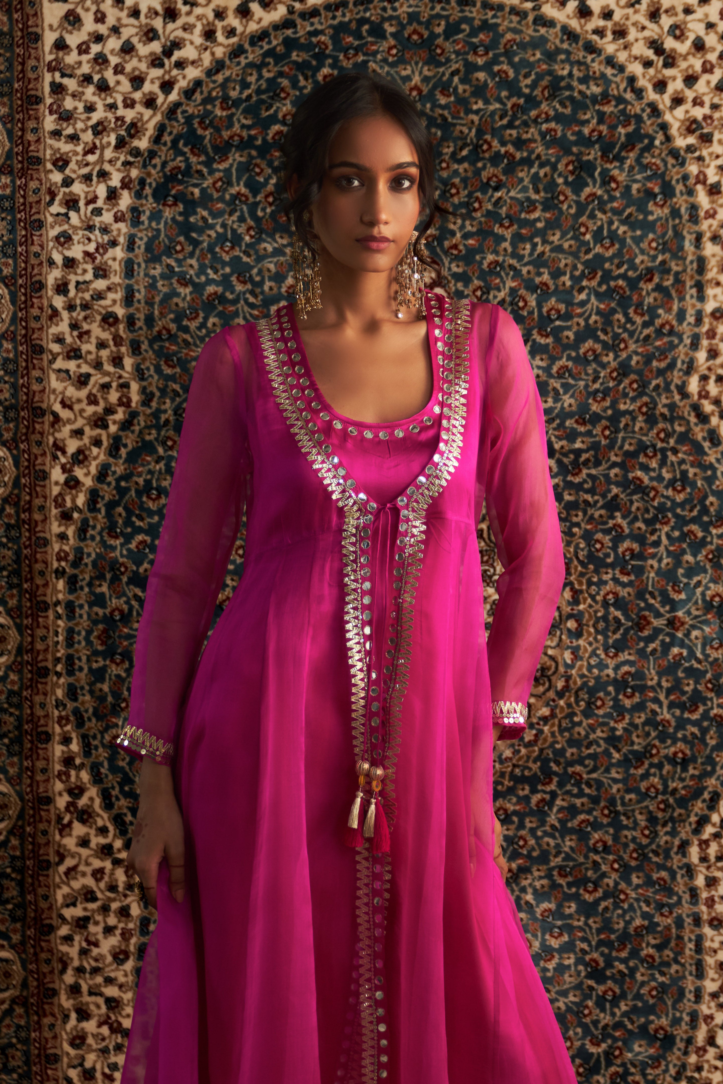 RANI PINK EMBROIDERED CHOGA SET