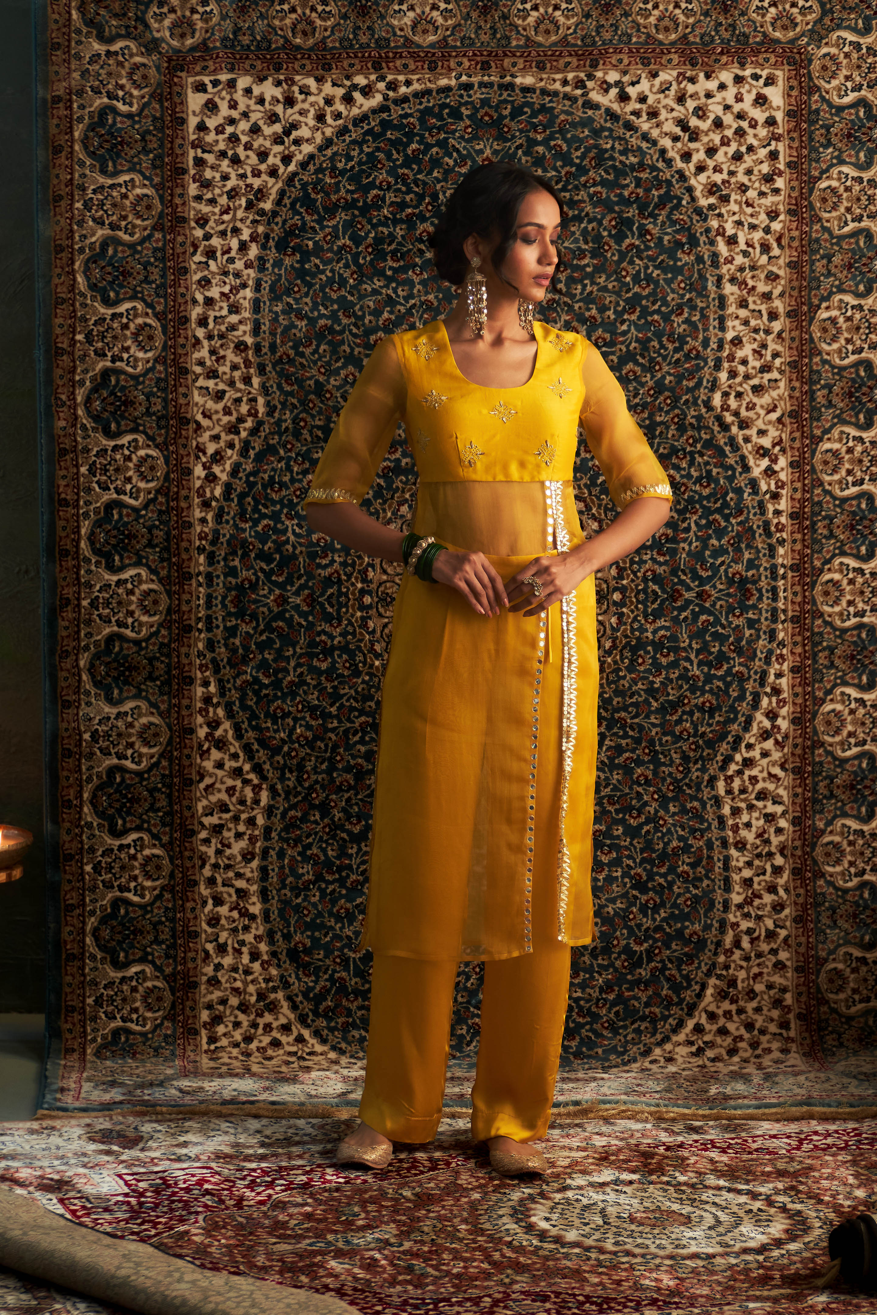 PRARAMBH EMBROIDERED STRAIGHT KURTA SET