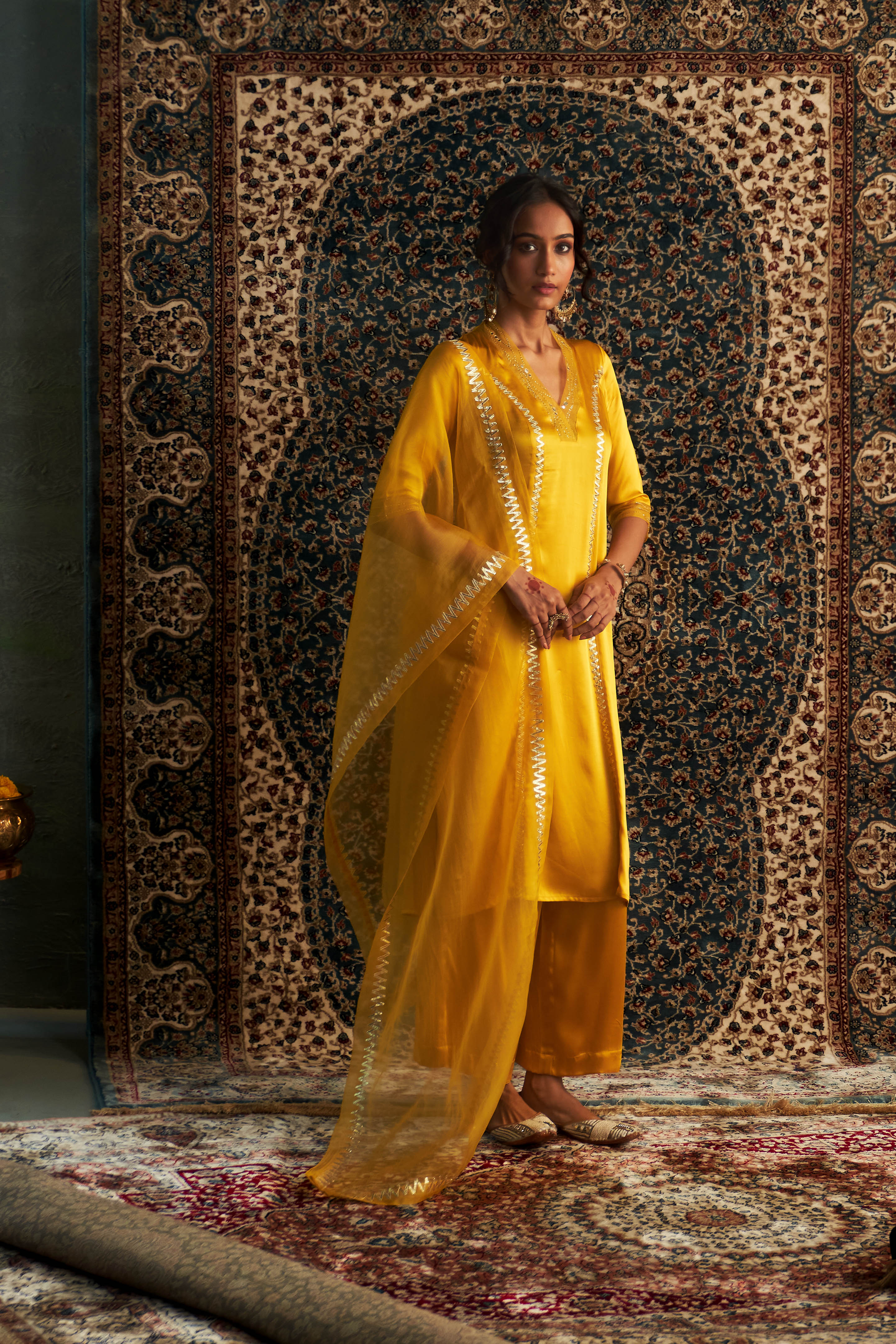 MARIGOLD EMBROIDERED KURTA SET