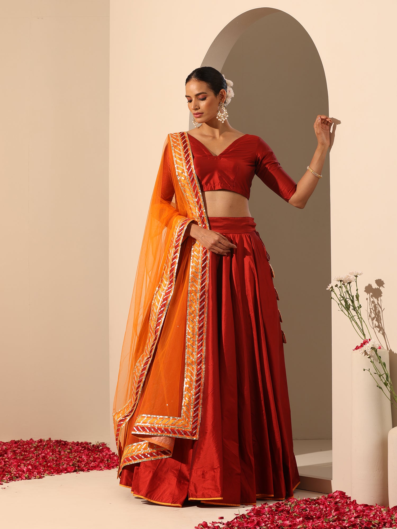 GUL MAROON LEHENGA SET