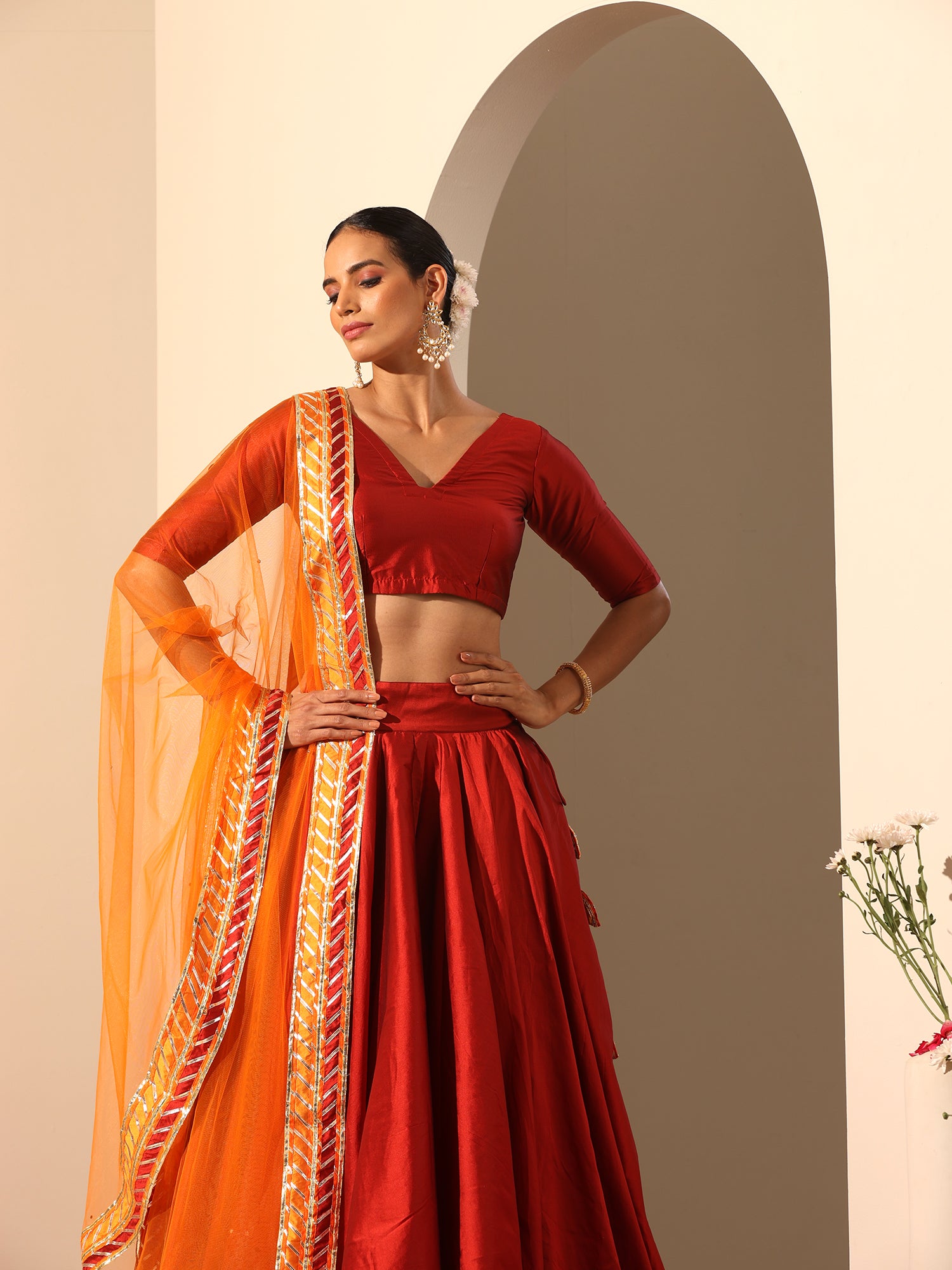 GUL MAROON LEHENGA SET