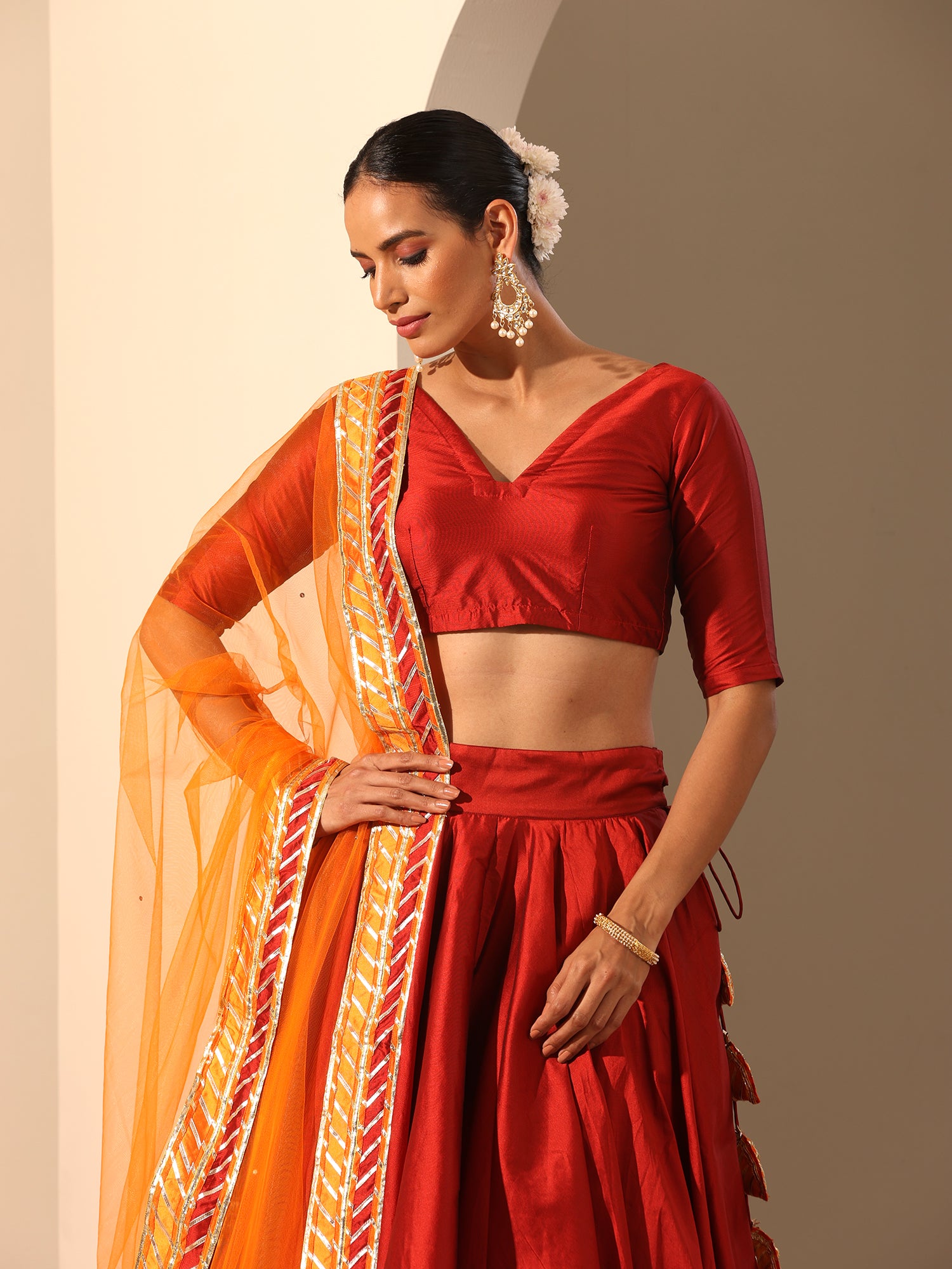 GUL MAROON LEHENGA SET