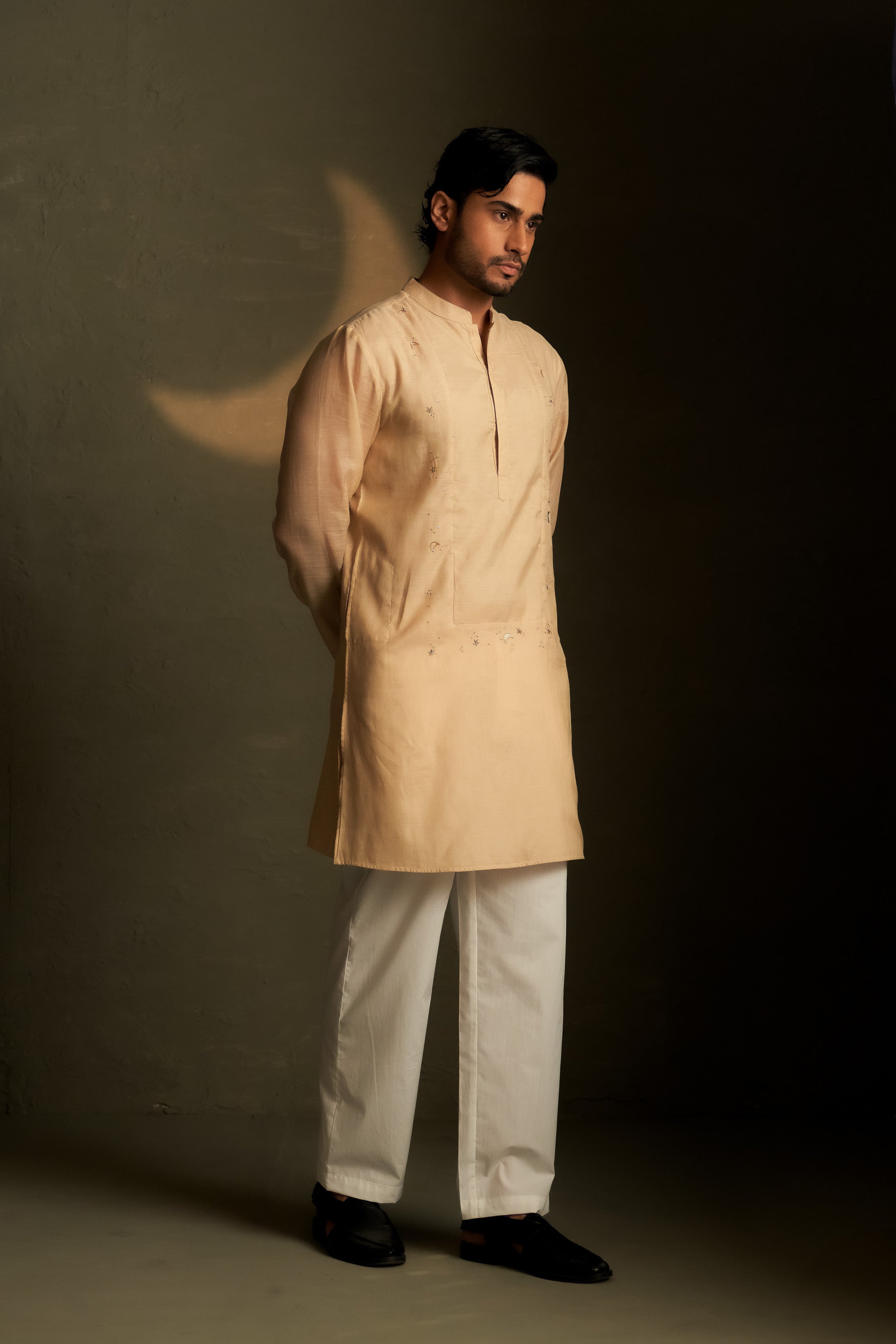 GOLDEN BEIGE LONG KURTA SET