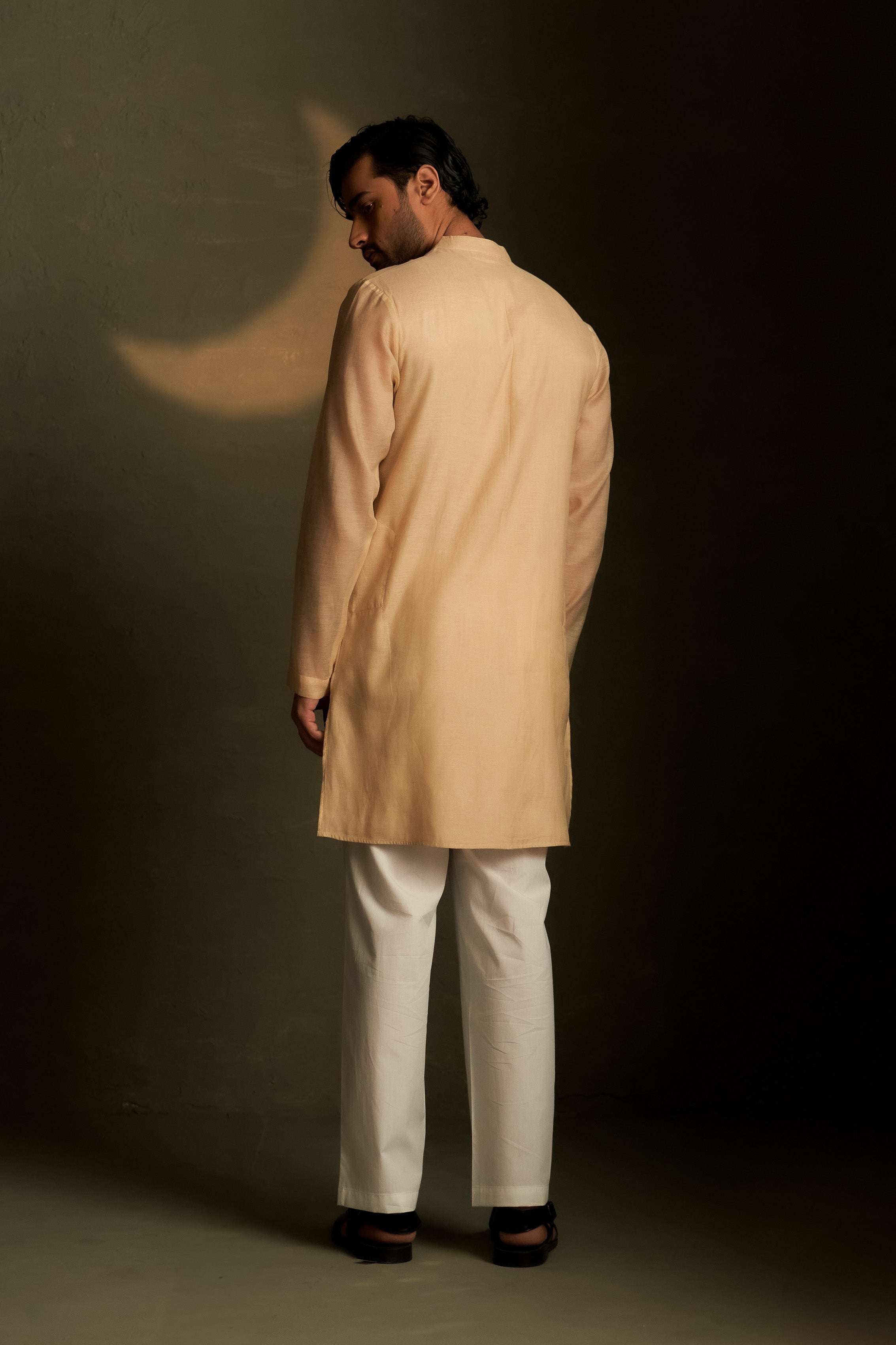 GOLDEN BEIGE LONG KURTA SET
