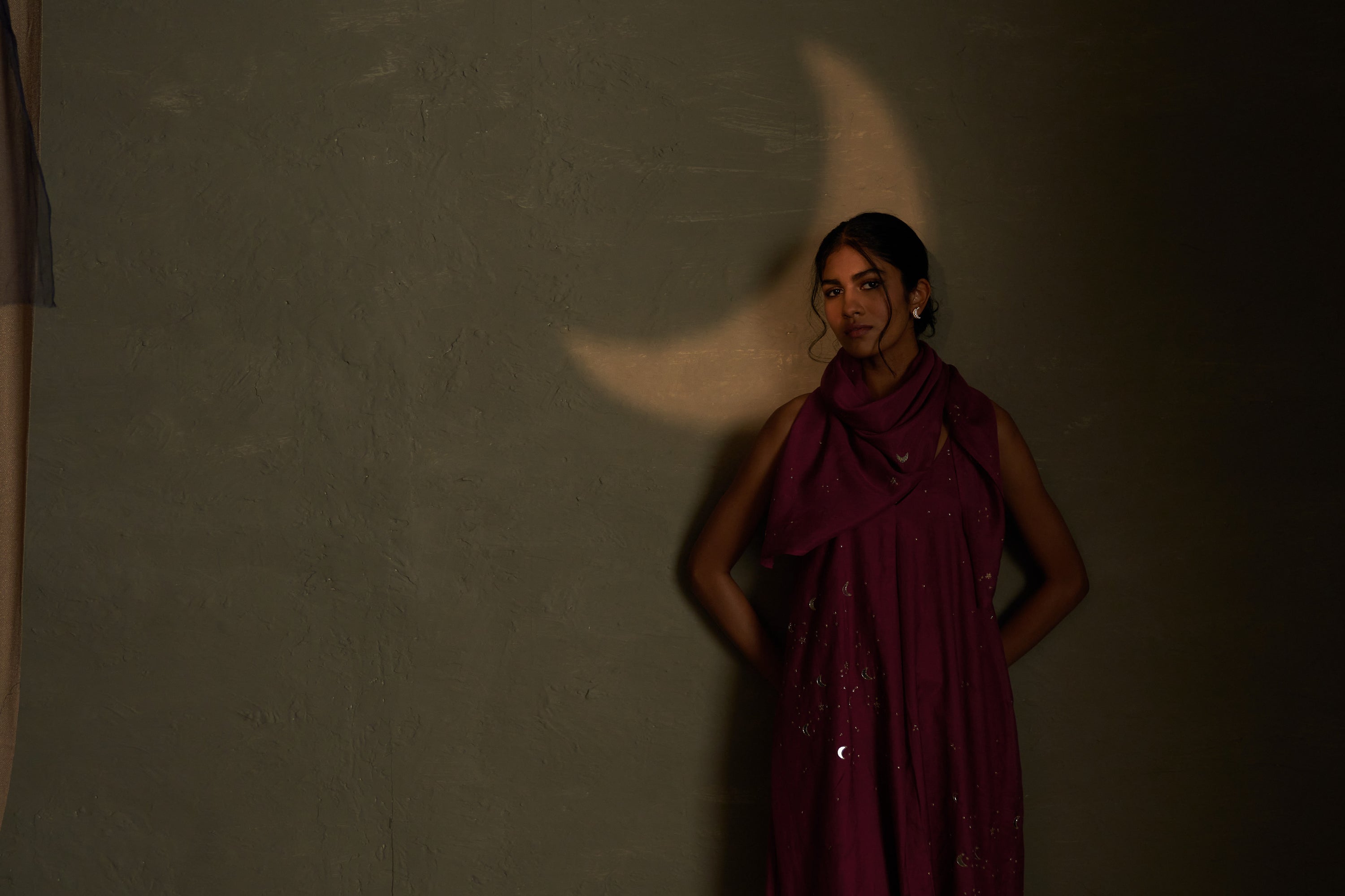 TWILIGHT MAGENTA CHAAND SITARA DRESS