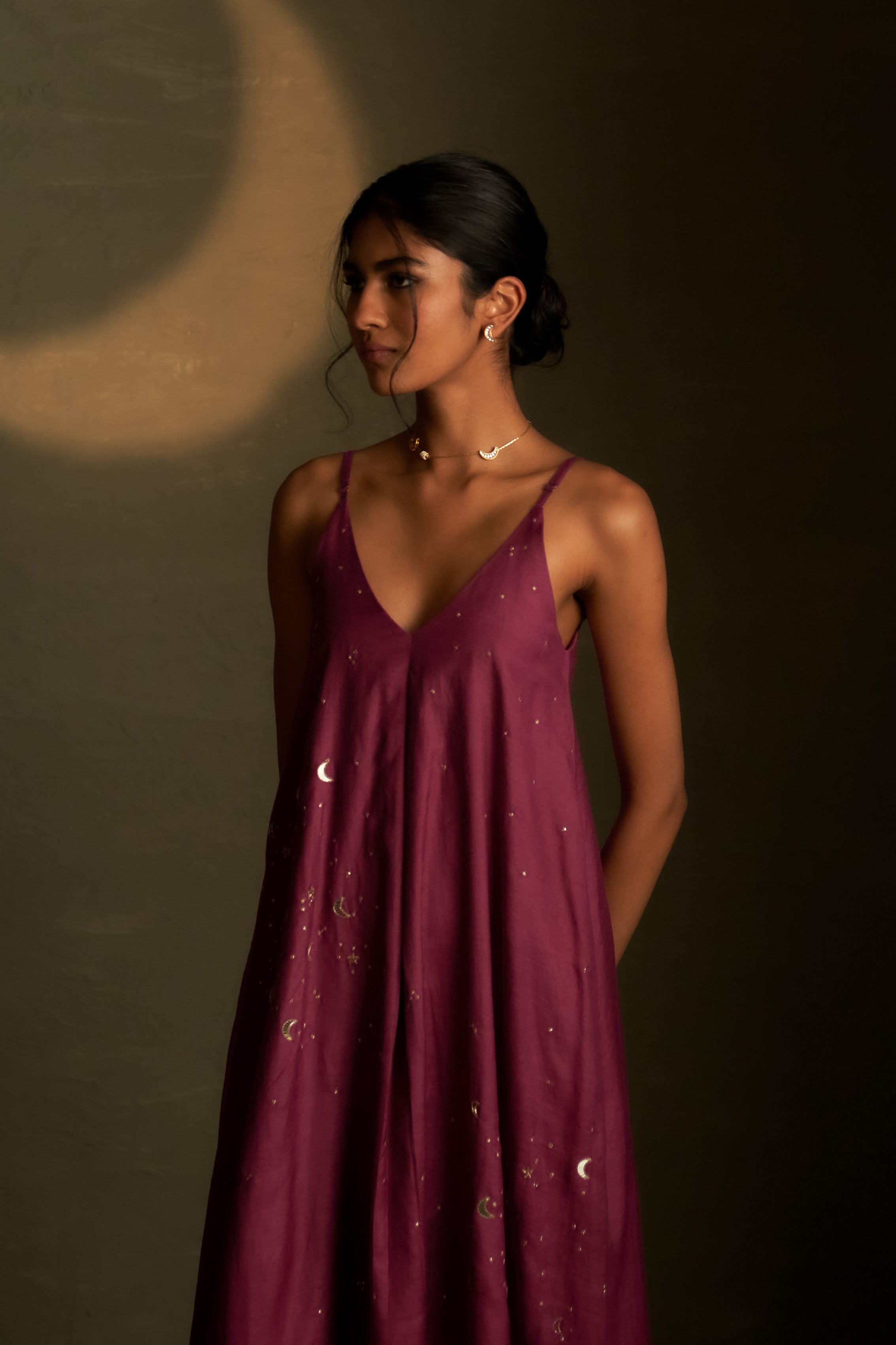 TWILIGHT MAGENTA CHAAND SITARA DRESS