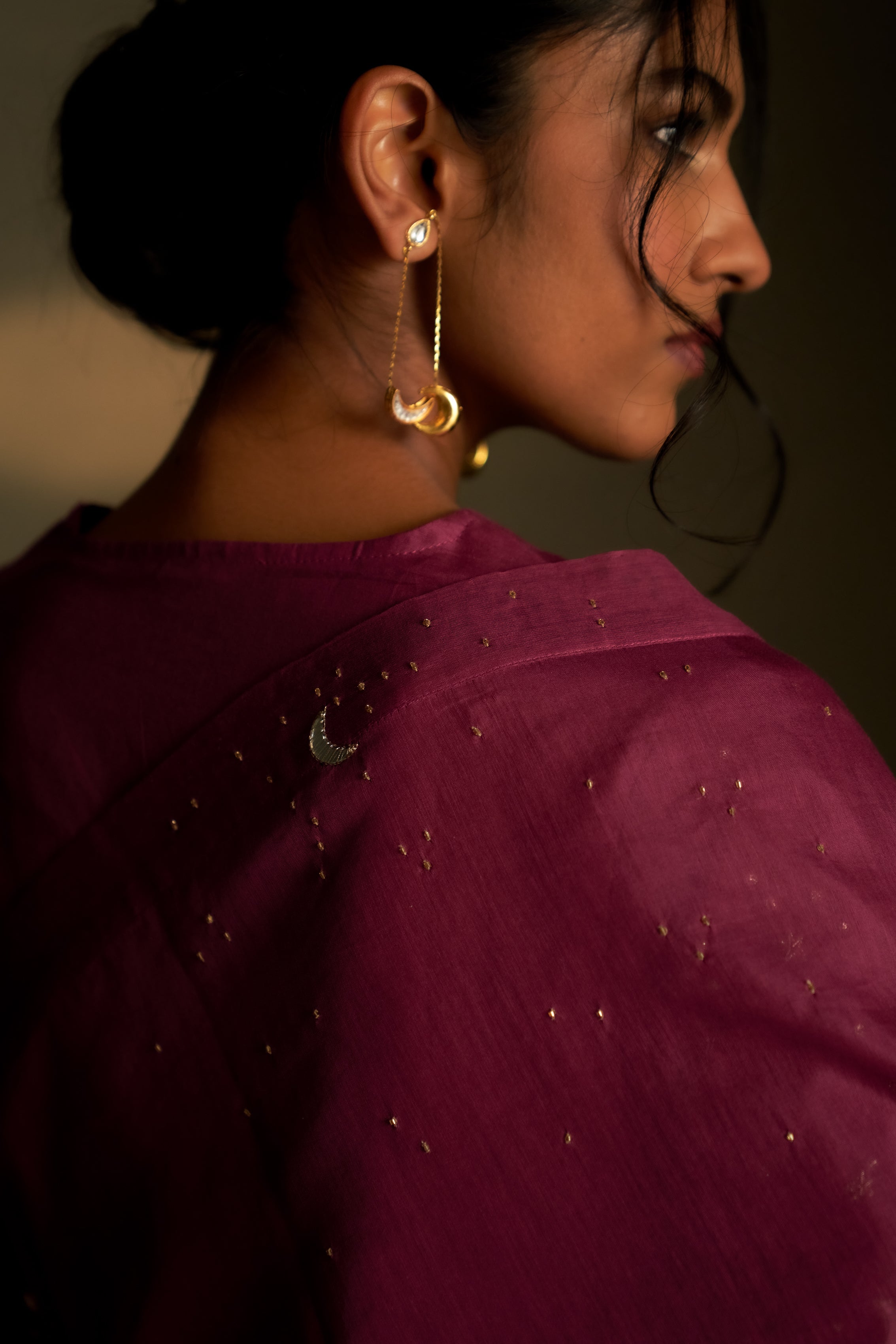 TWILIGHT MAGENTA DOUBLE YOKE KURTA SET