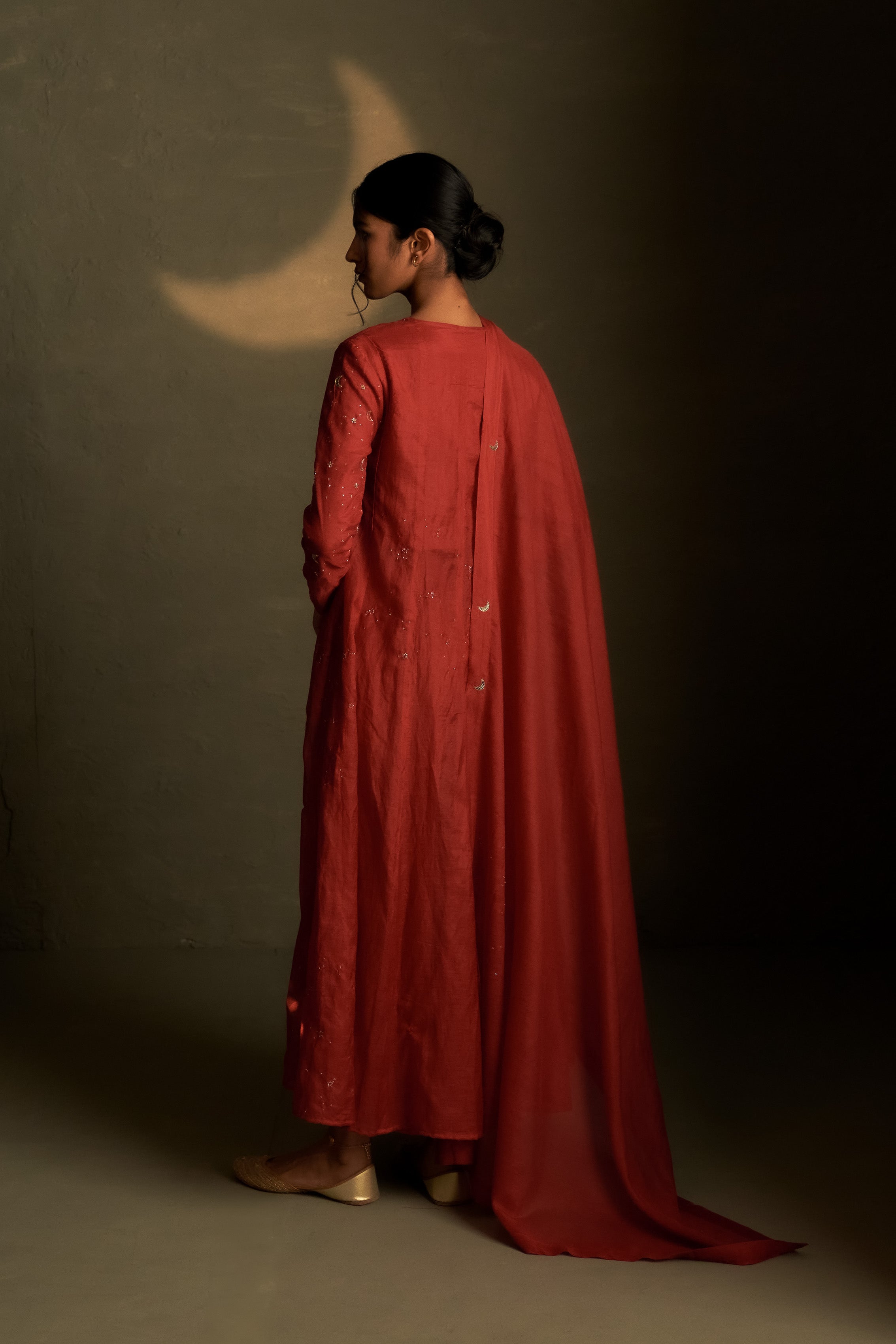 MOONLIT CRIMSON CHAAND ANARKALI SET