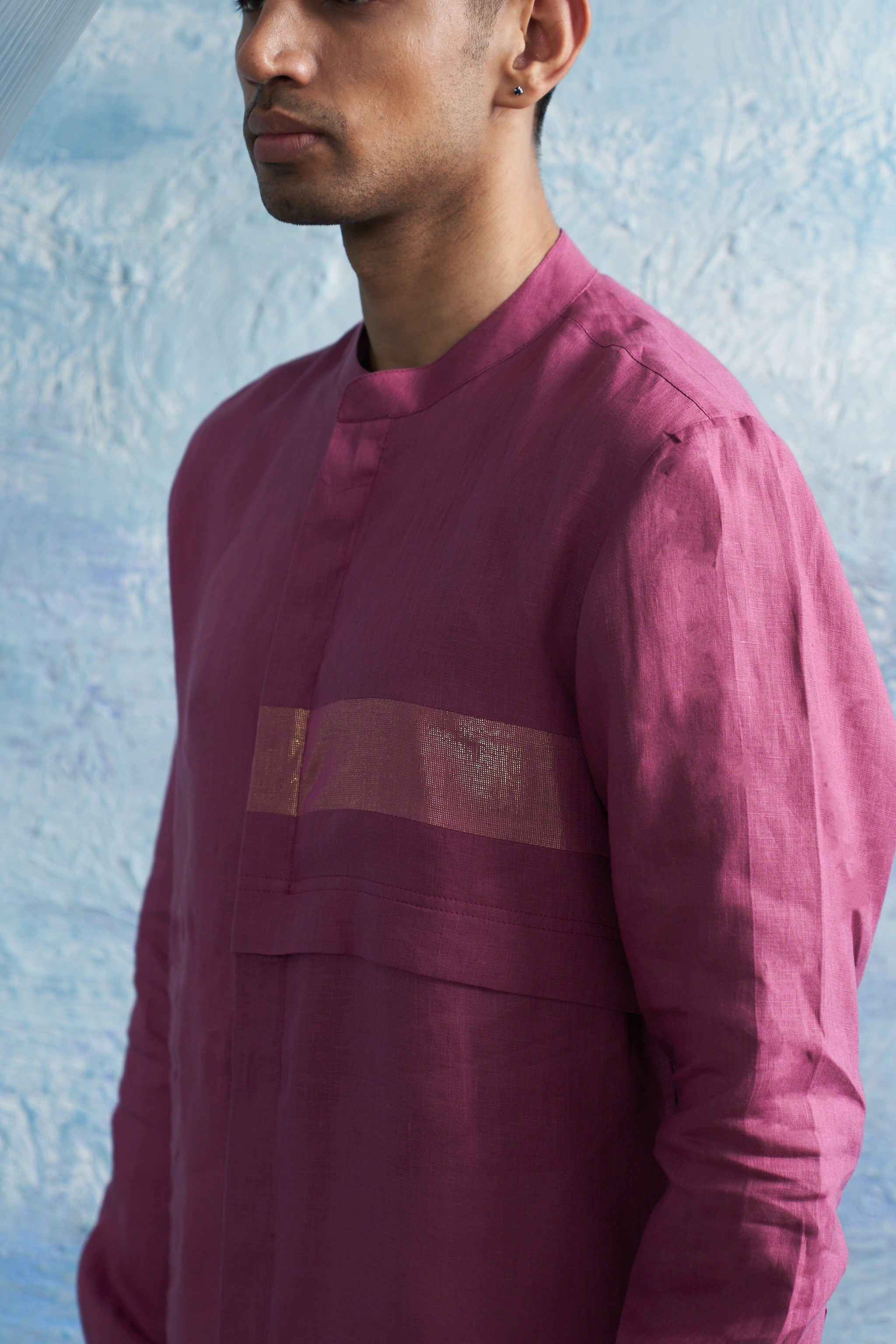 GRAPE PINK PLACKET KURTA SET