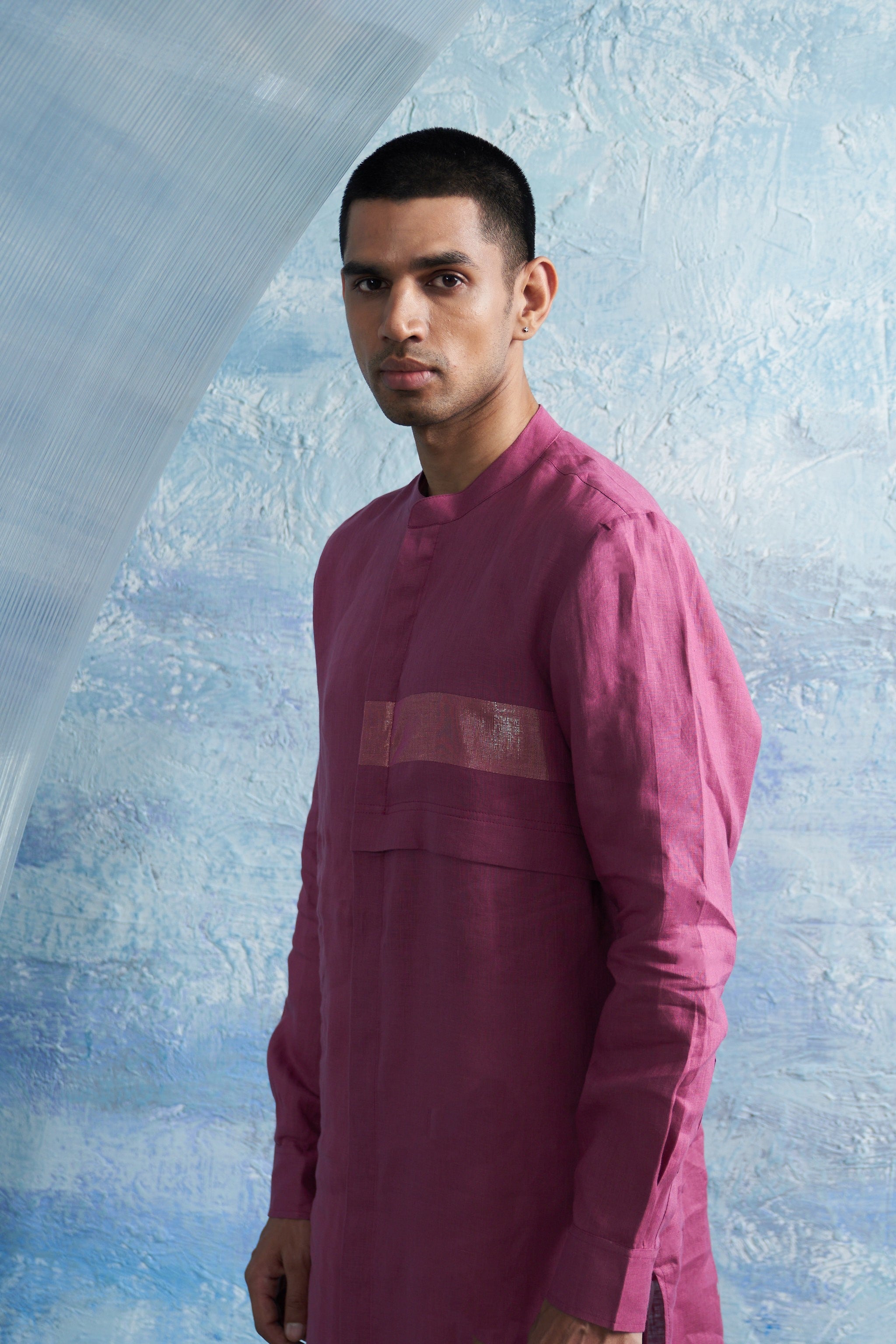 GRAPE PINK PLACKET KURTA SET