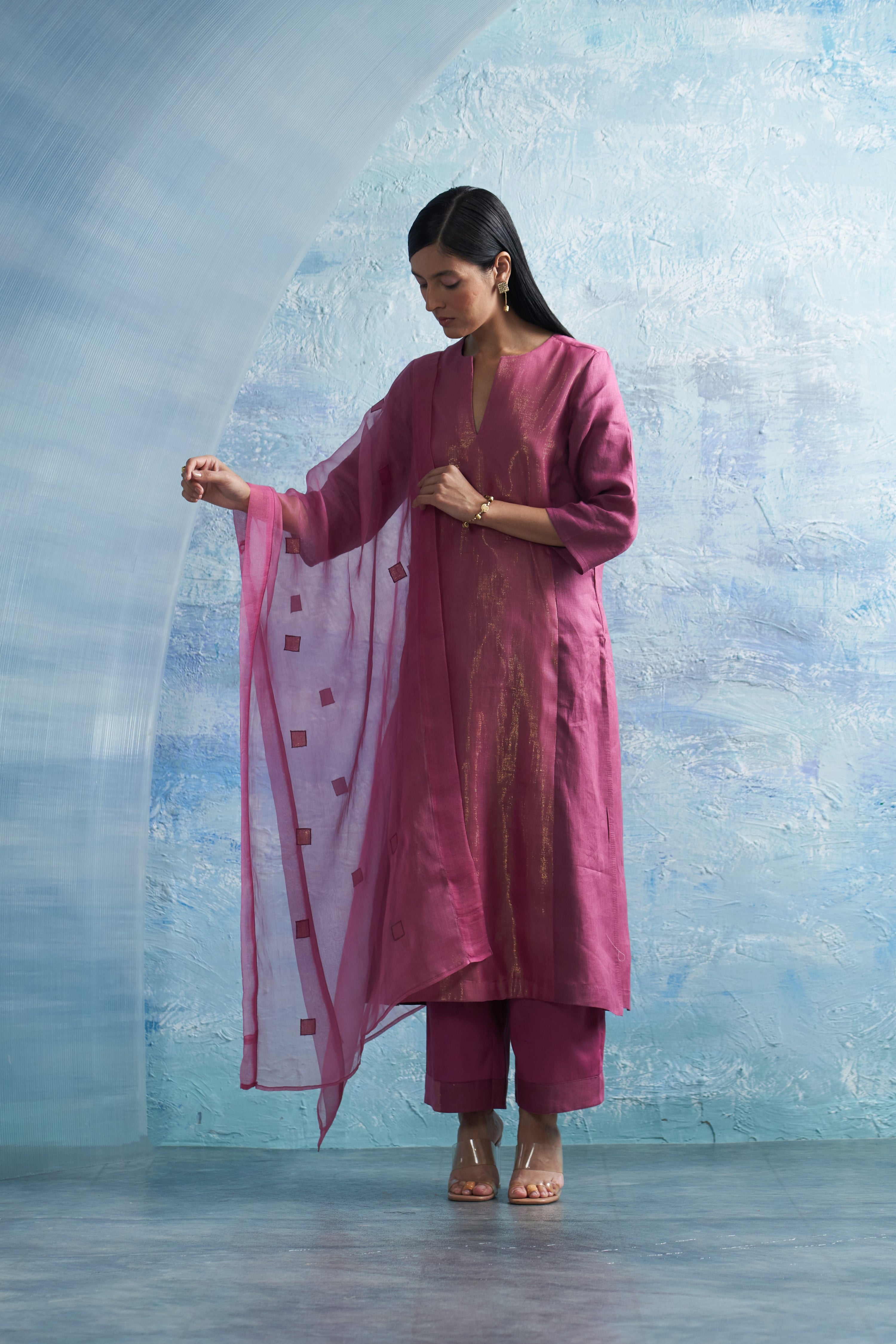 AURA GRAPE PINK KURTA SET