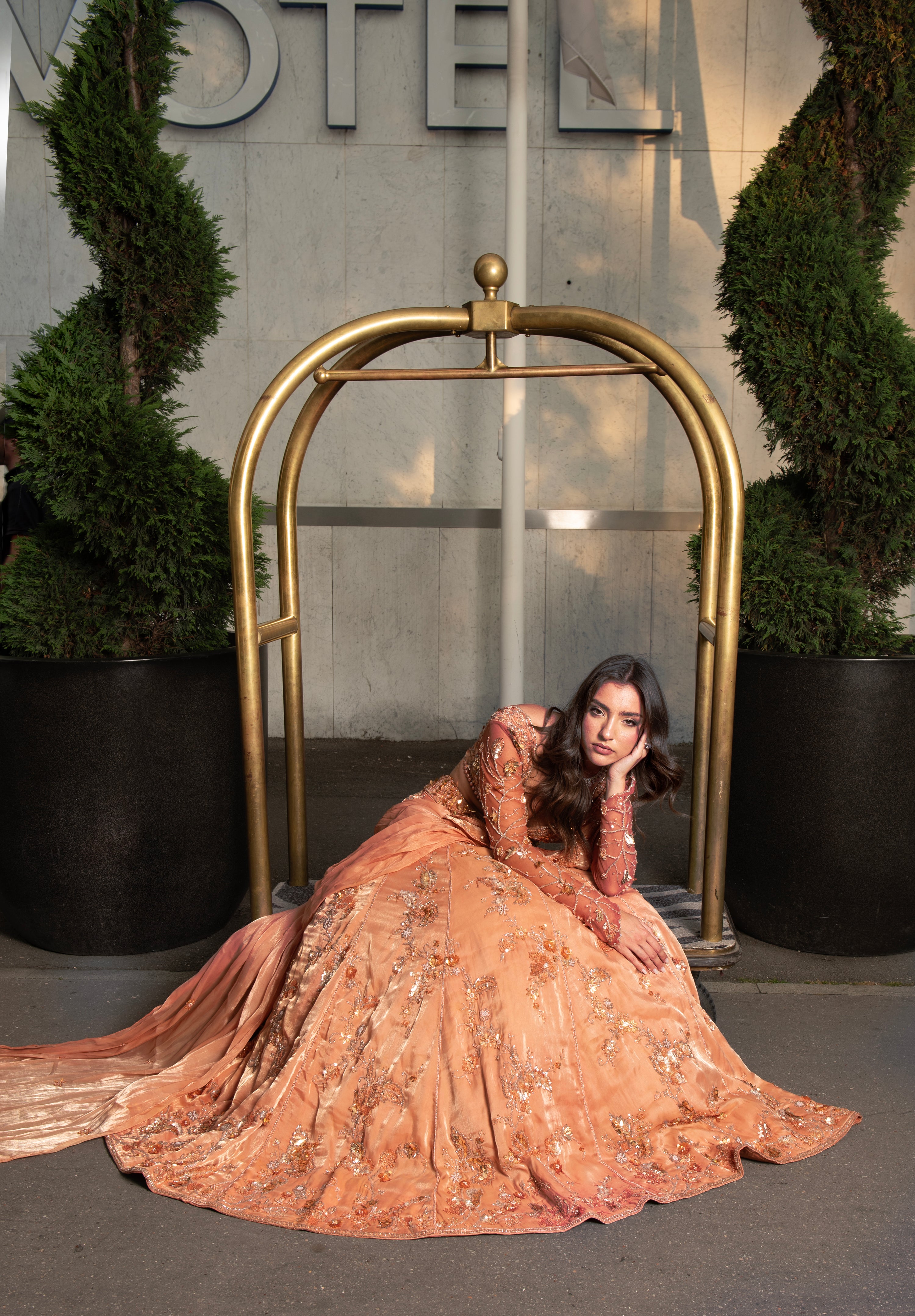 ORANGE PRE DRAPED SAREE