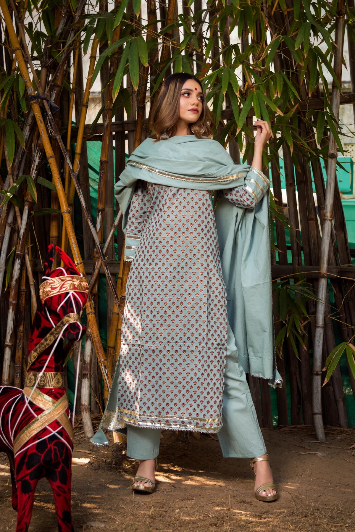 POPPY COTTON HAND BLOCK PRINT KURTA